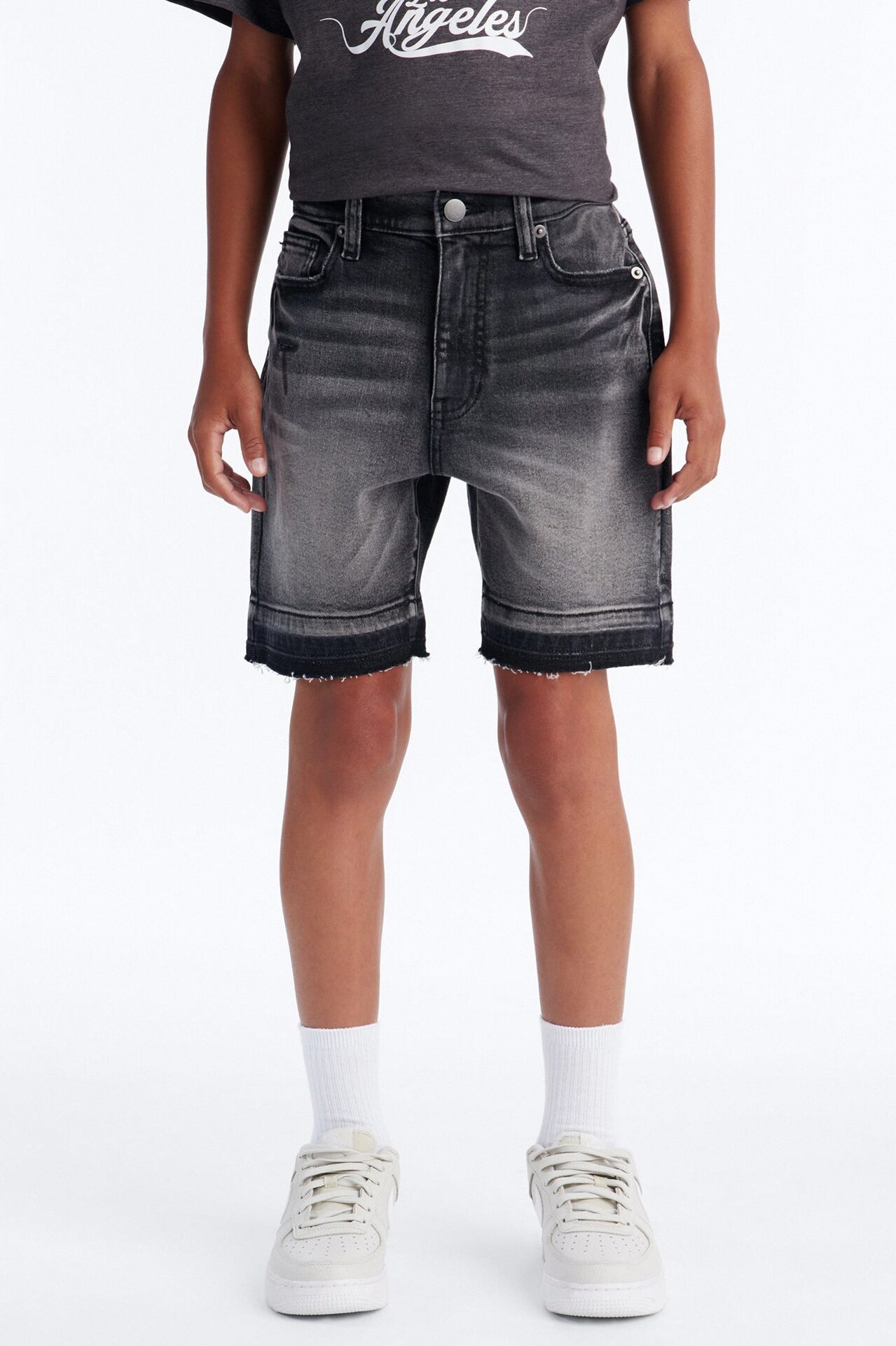 Mini Run Around Relaxed Denim Shorts - Black Wash