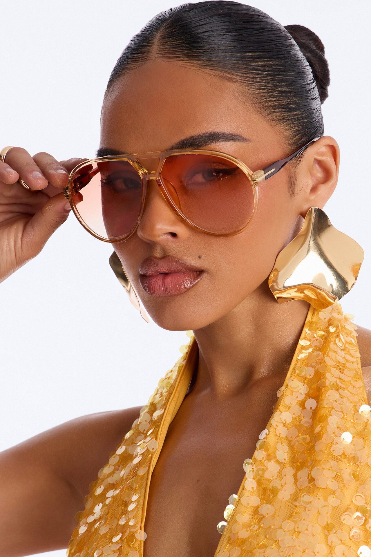 Thick Heat Aviator Sunglasses - Orange/combo