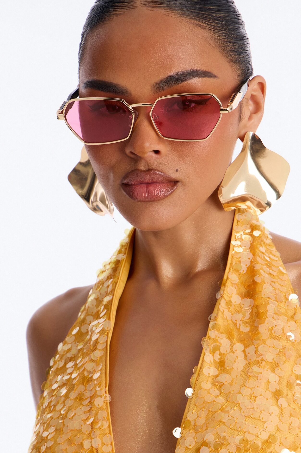 Abbot Kinney Blvd Sunglasses - Gold/Pink
