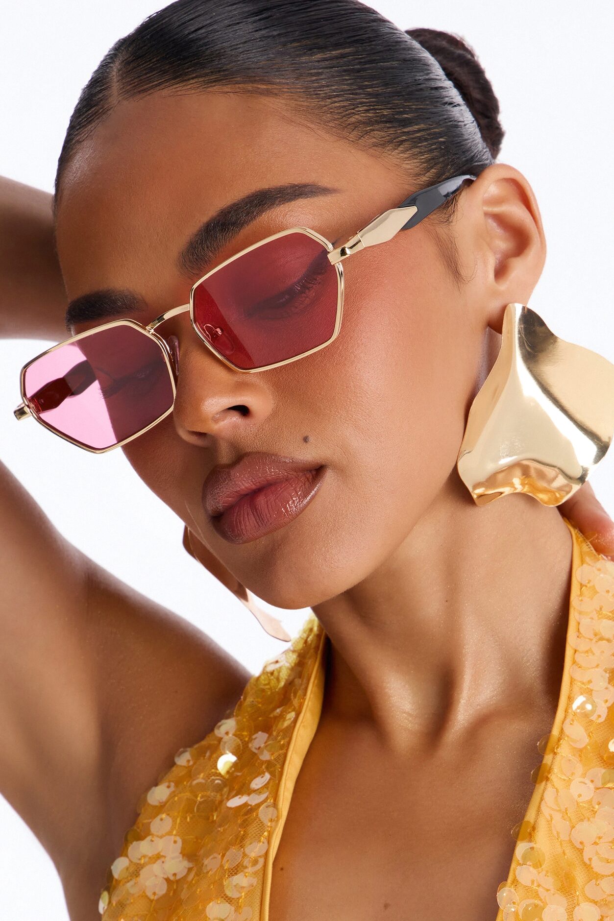 Abbot Kinney Blvd Sunglasses - Gold/Pink