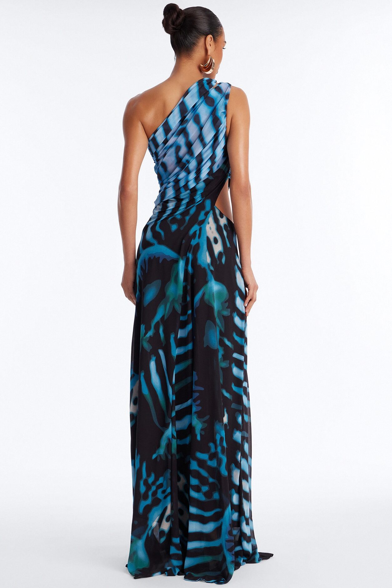 Jessika Printed Chiffon Maxi Dress - Blue/combo