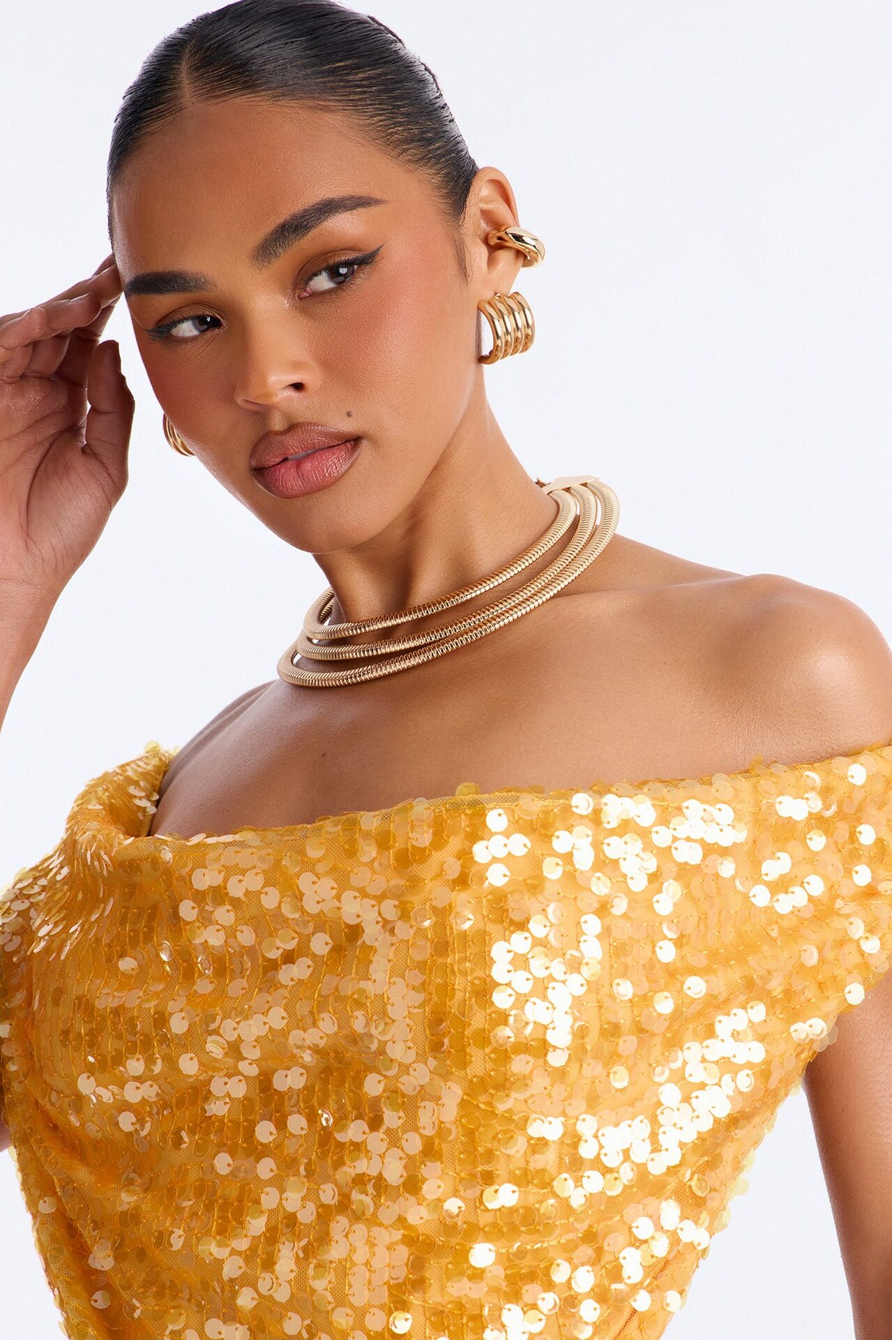 Snake Chain Layered Necklace - Gold
