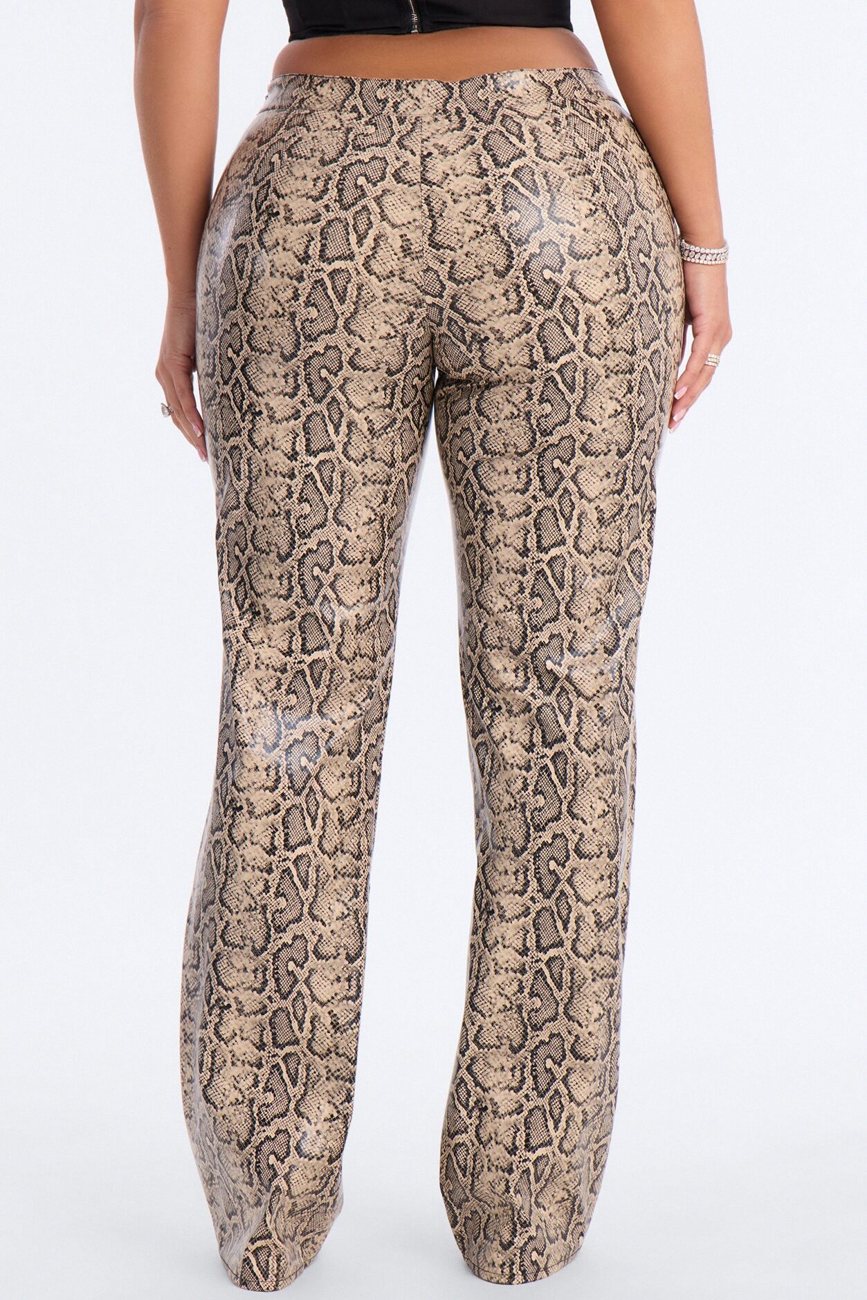 Valley Girl Lace Up Straight Leg Pant - Brown Combo
