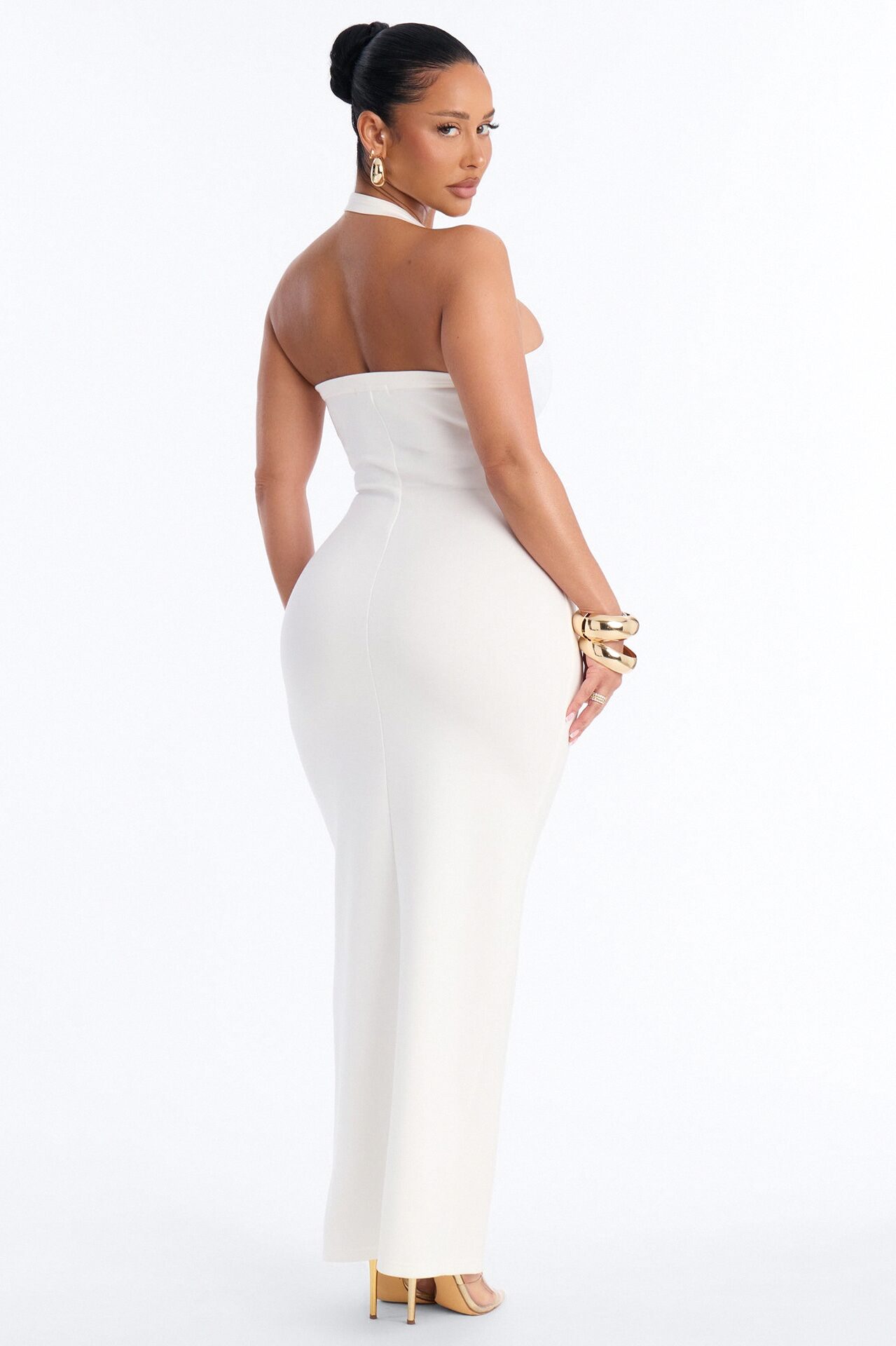 Jezabell Halter Maxi Dress - White