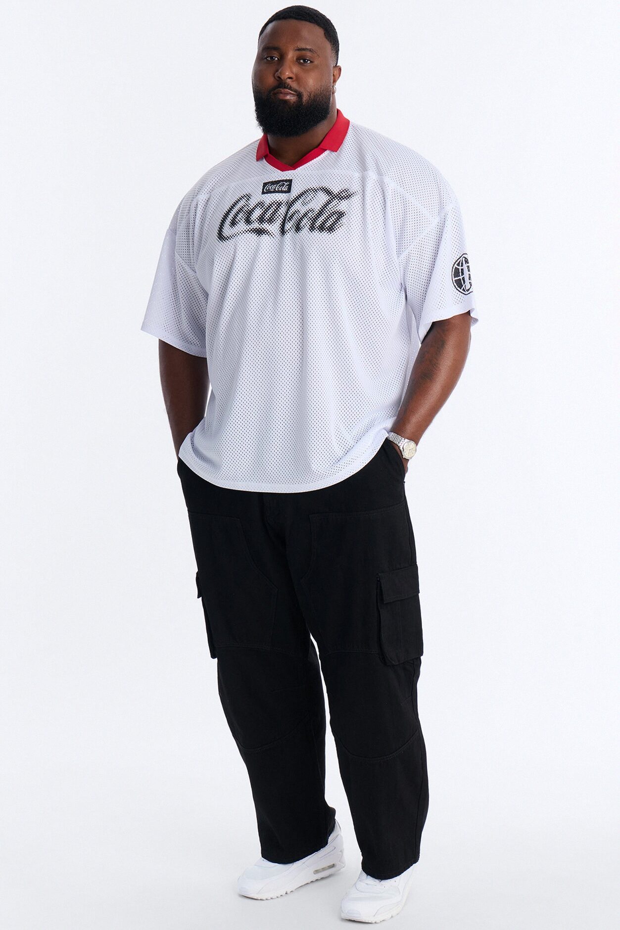 Coca Cola 86 Johnny Collar Soccer Jersey - White