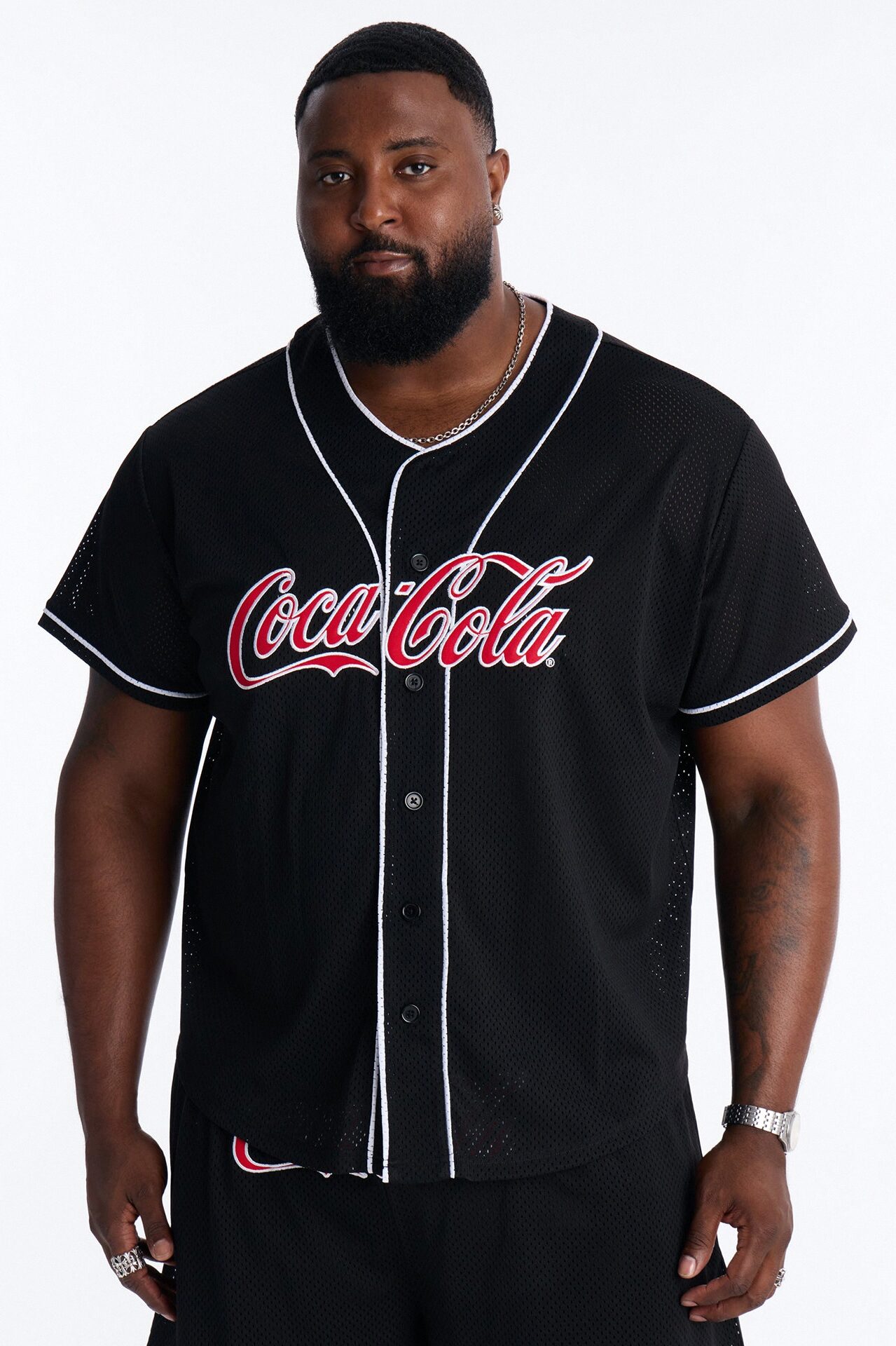 Coca Cola Patch Baseball Jersey - Black
