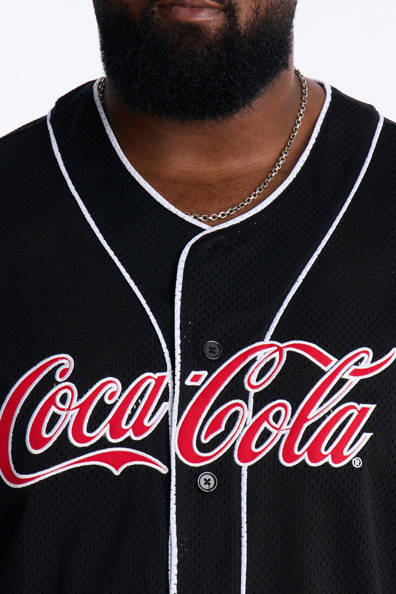Coca Cola Patch Baseball Jersey - Black
