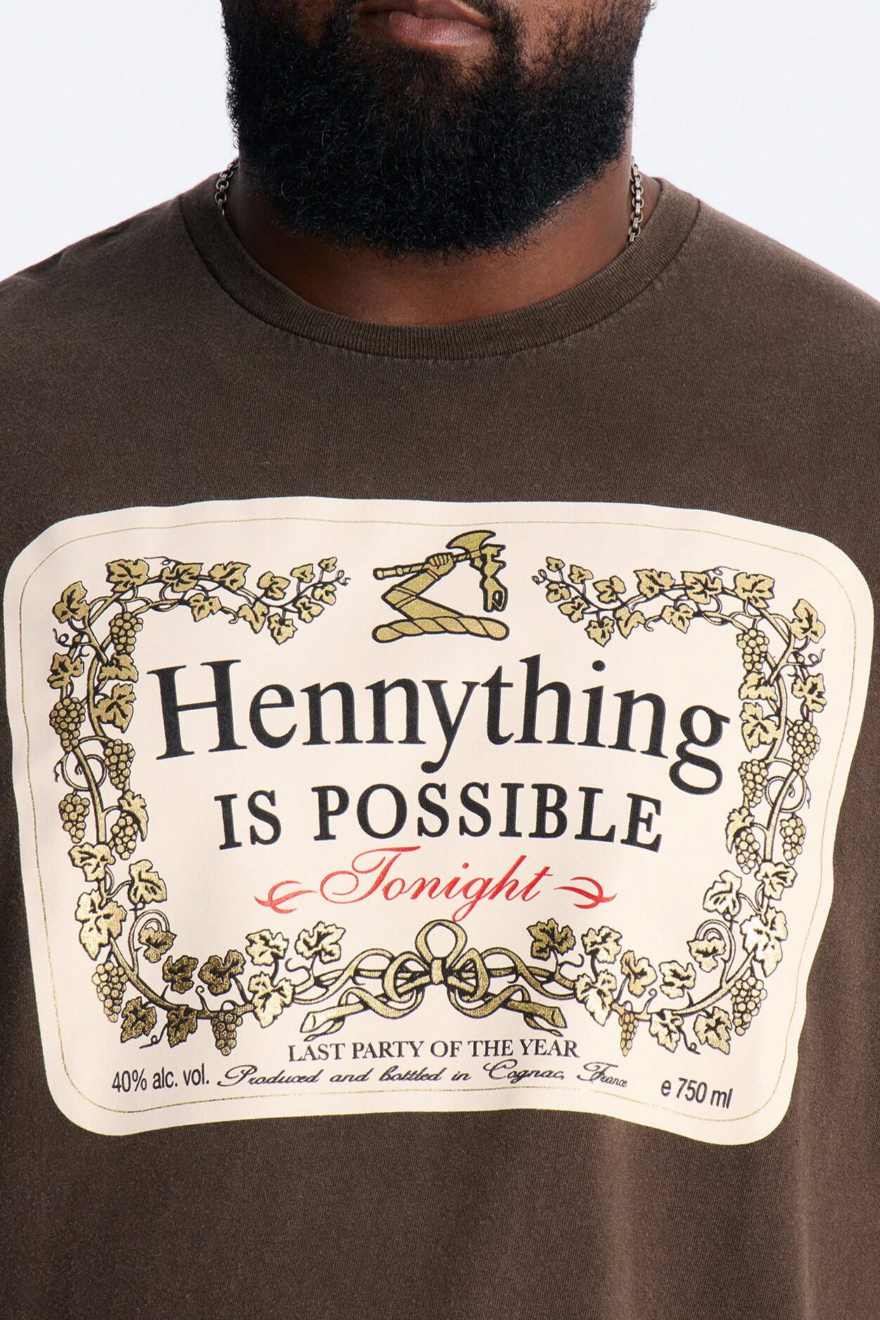 Hennything Is Possible Short Sleeve Crew Tee - Brown