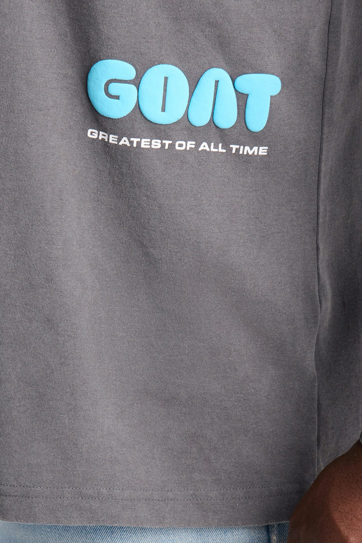 GOAT Washed Boxy Short Sleeve Tee - Grey