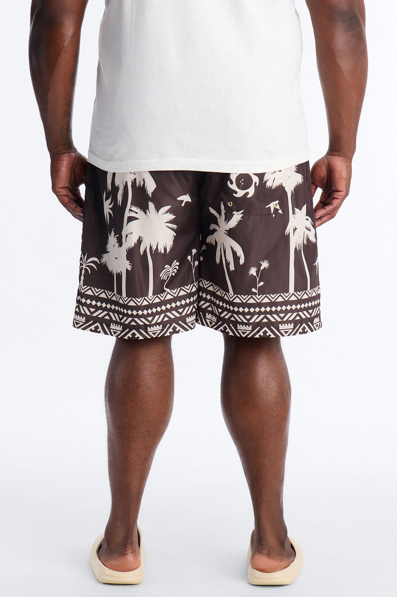 Dune Resort Border Printed Swim Trunk 7″ - Brown