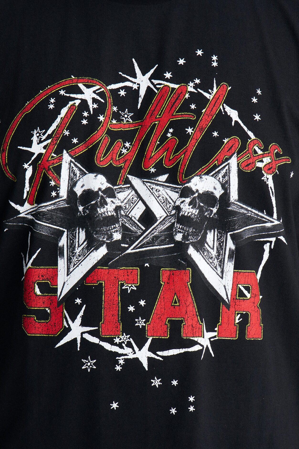 Ruthless Star Boxy Short Sleeve Tee - Black
