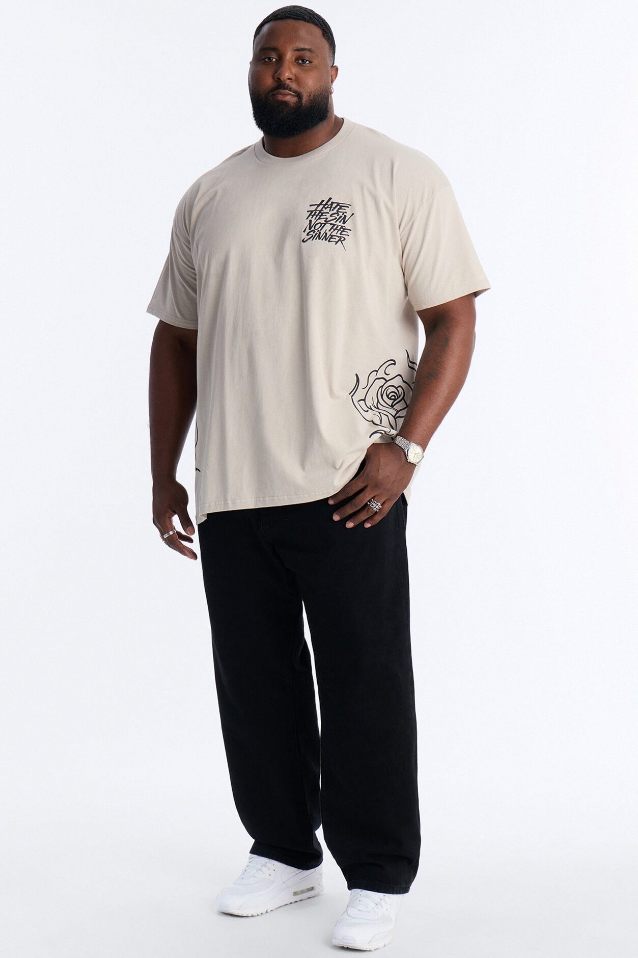 Hate The Sin Short Sleeve Tee - Grey