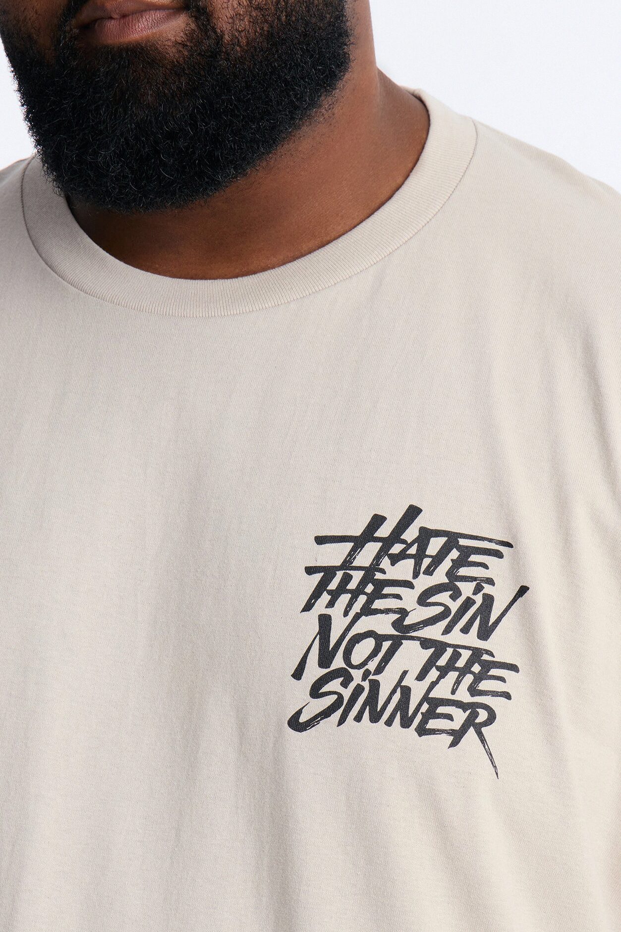 Hate The Sin Short Sleeve Tee - Grey