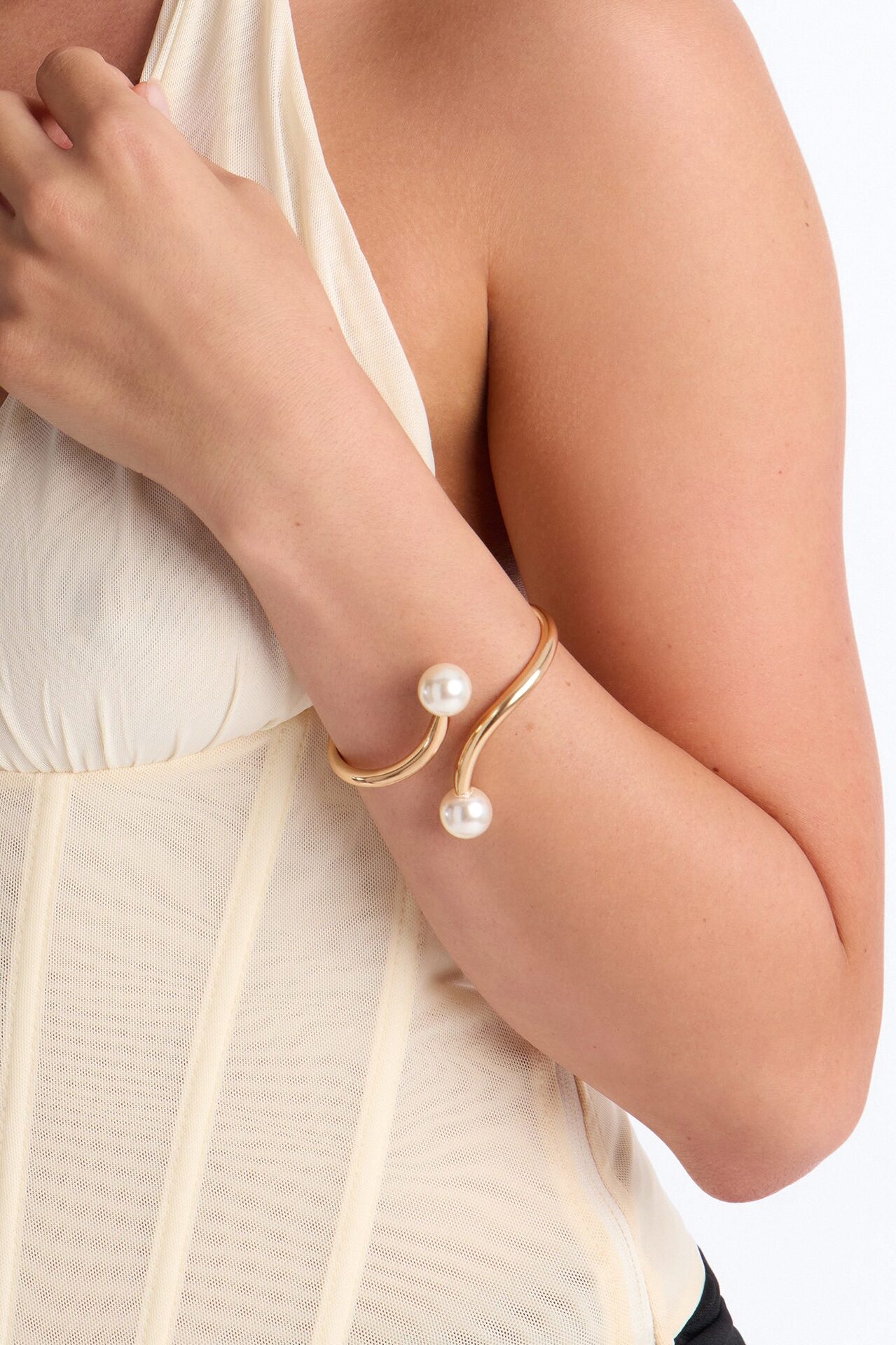 Pearl Swirl Bracelet - Gold