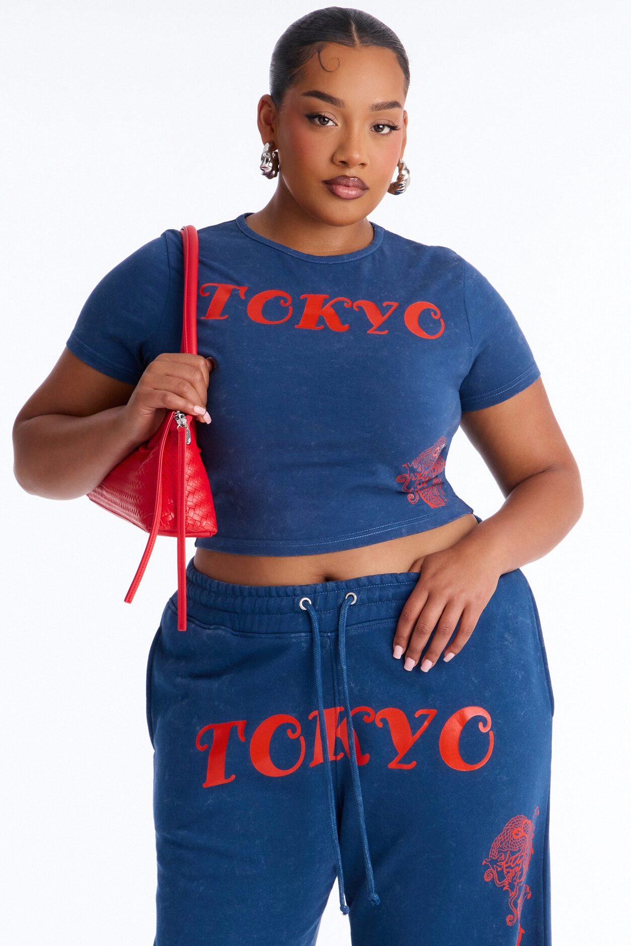 Tokyo Fleece Wide Leg Pant Set - Blue