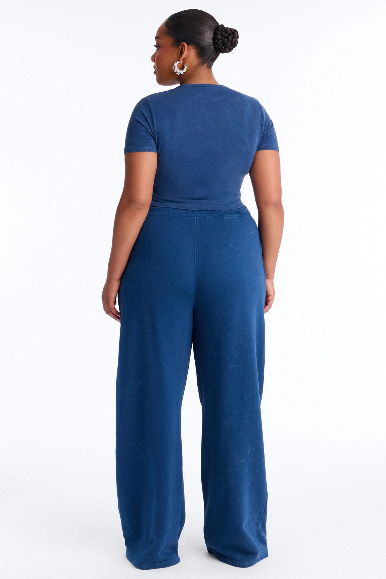 Tokyo Fleece Wide Leg Pant Set - Blue