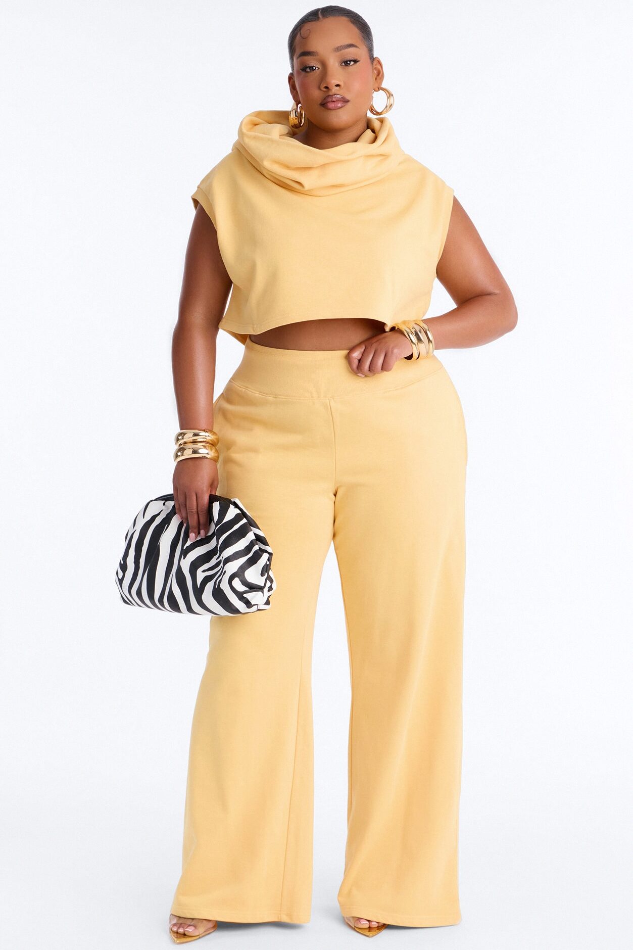 Alexa Wide Leg Pant Set - Yellow