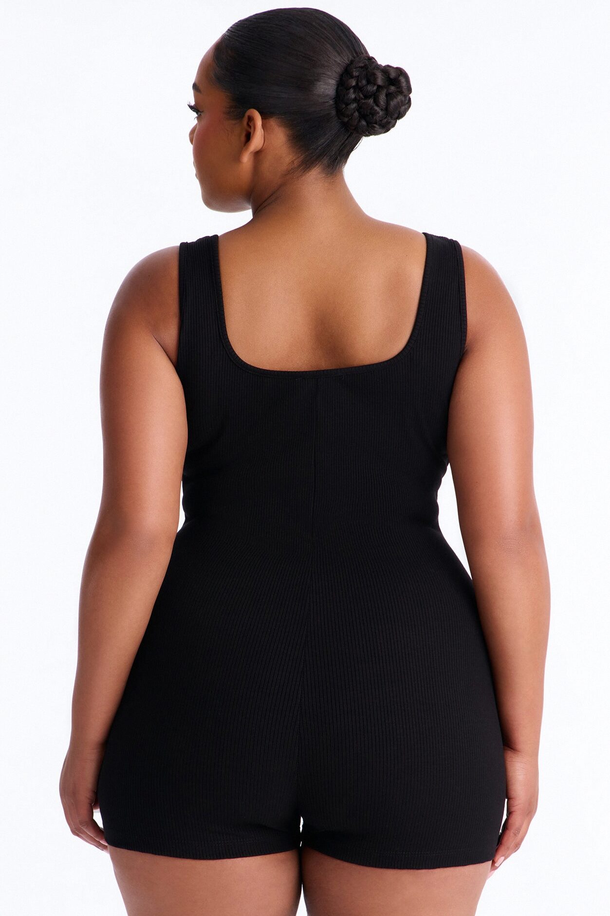 Bec Hook And Eye Snatched Romper - Black