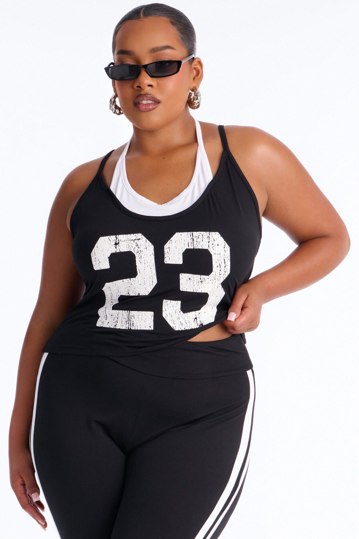 Hot Player 23 Capri Legging Set - Black/White