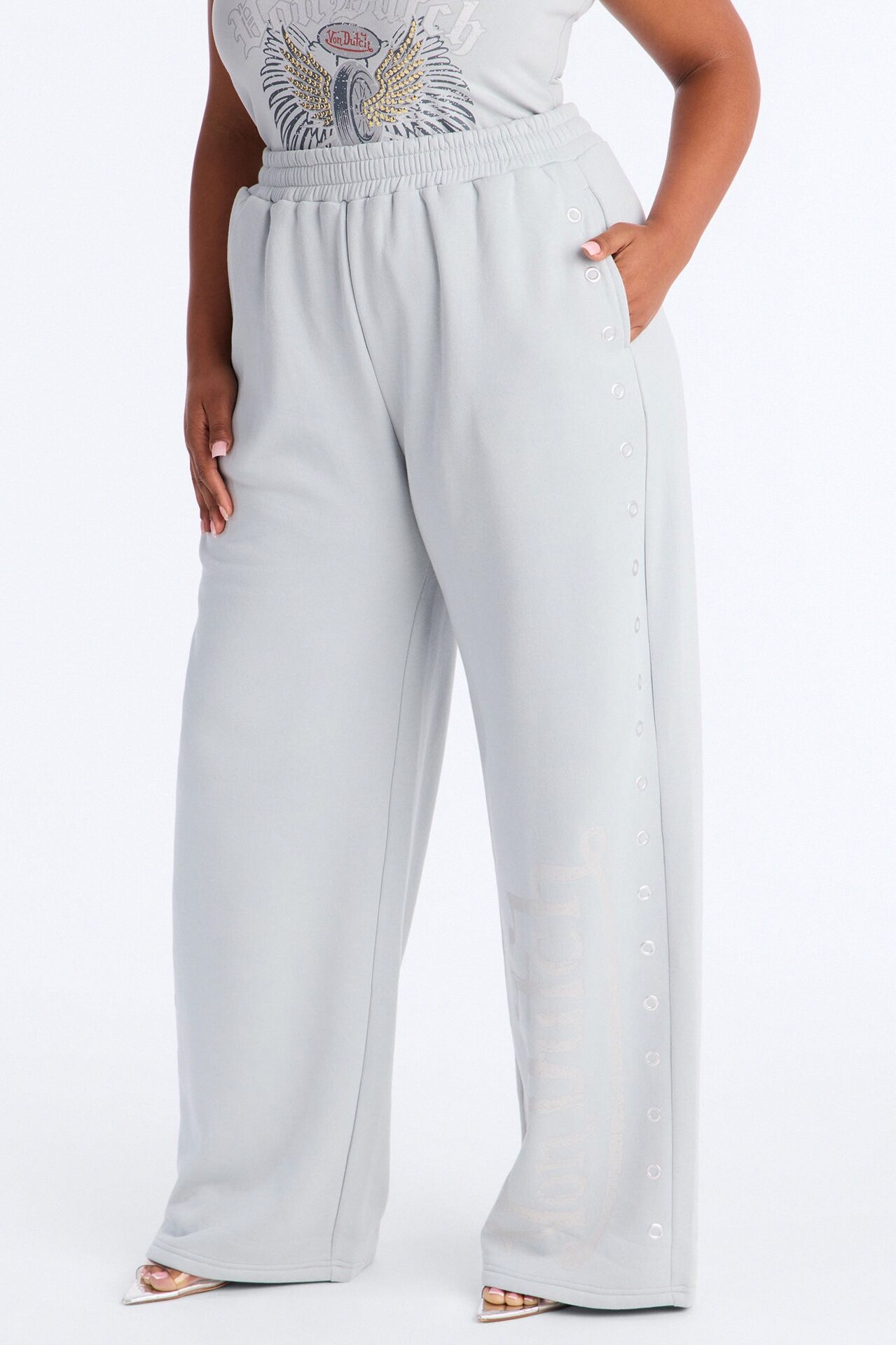 Von Dutch Rocker Wide Leg Pant - Grey