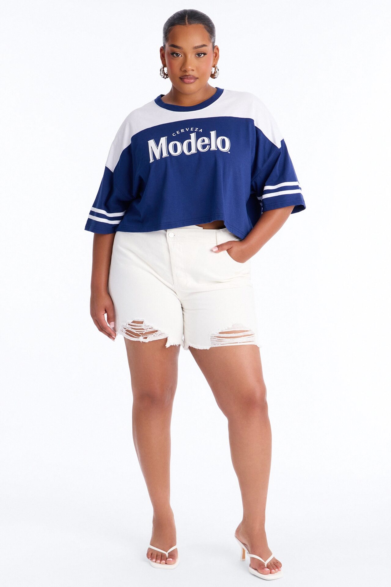 Modelo Collection Rhinestone Jersey - Navy