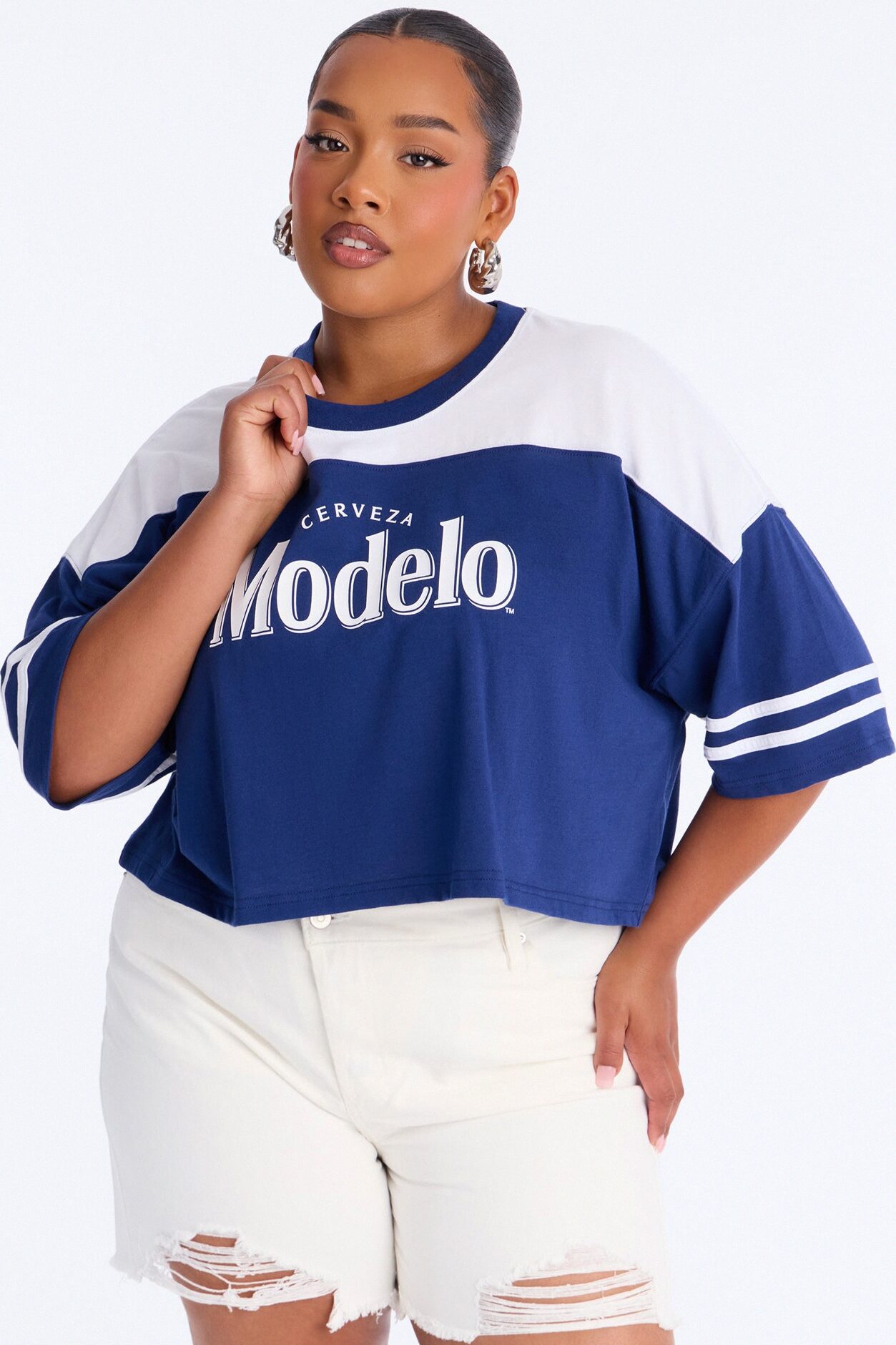 Modelo Collection Rhinestone Jersey - Navy