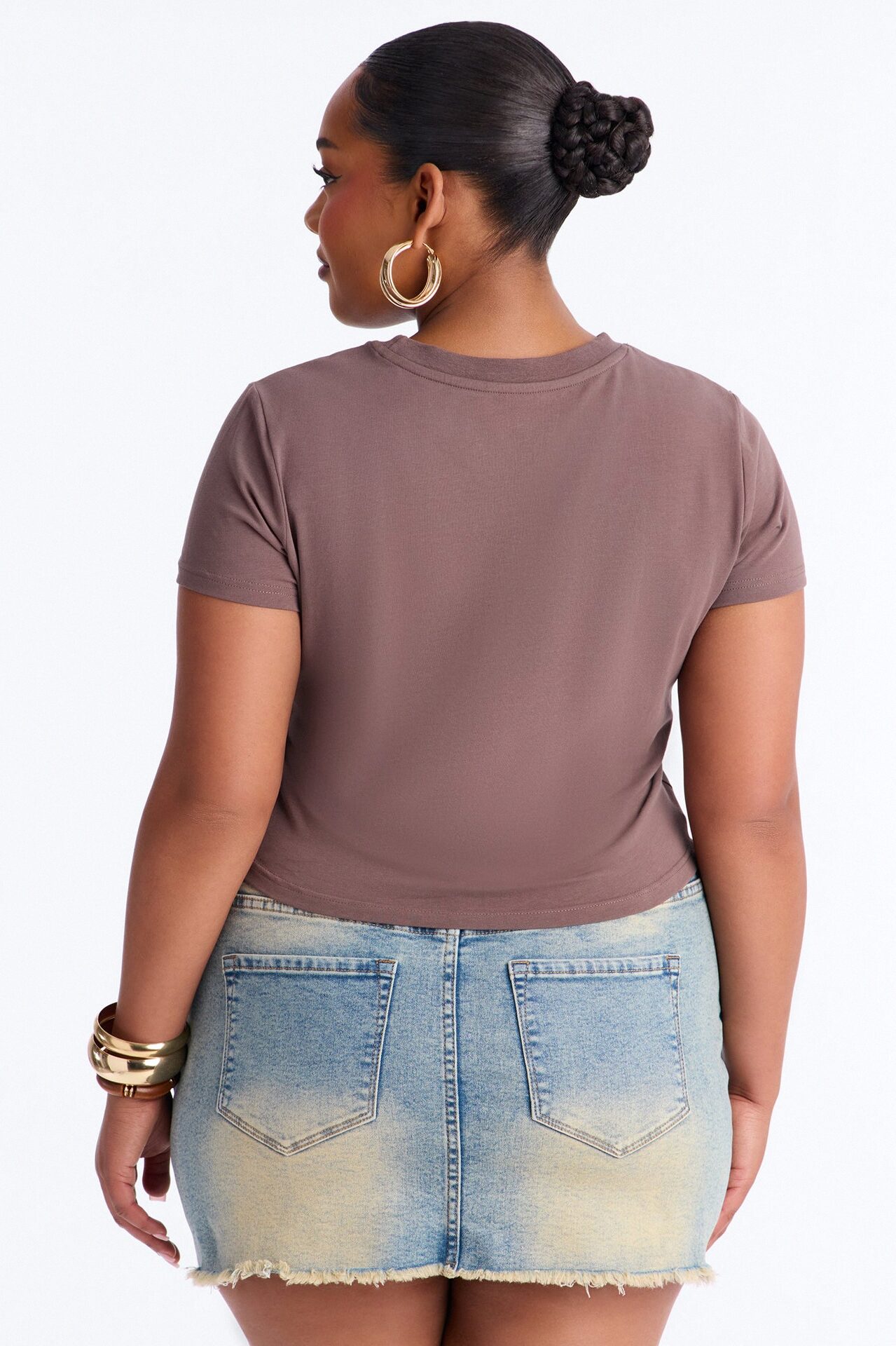 Modelo Collection Rhinestone Baby Tee - Chocolate