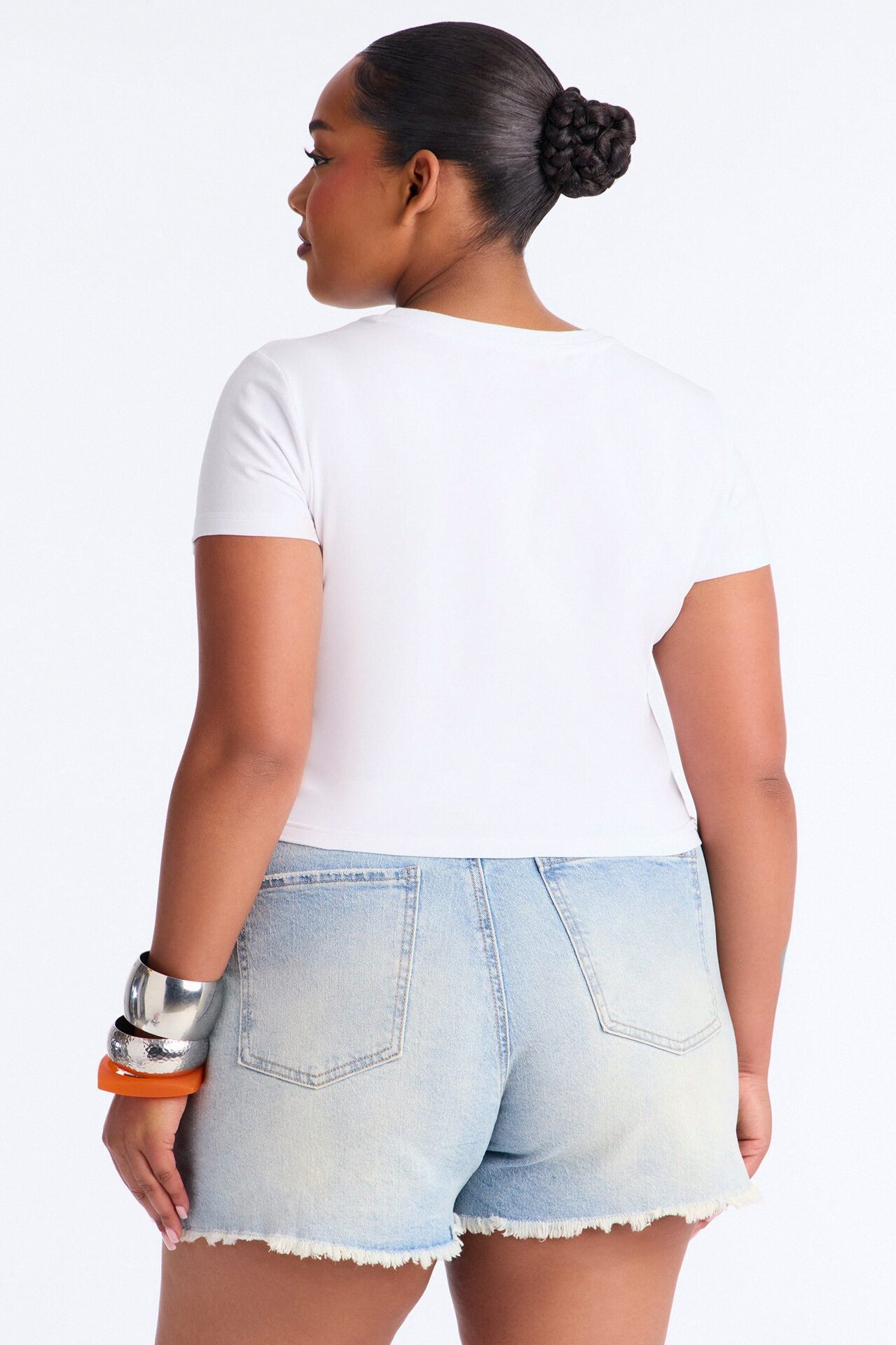 Corona Collection Rhinestone Baby Tee - White