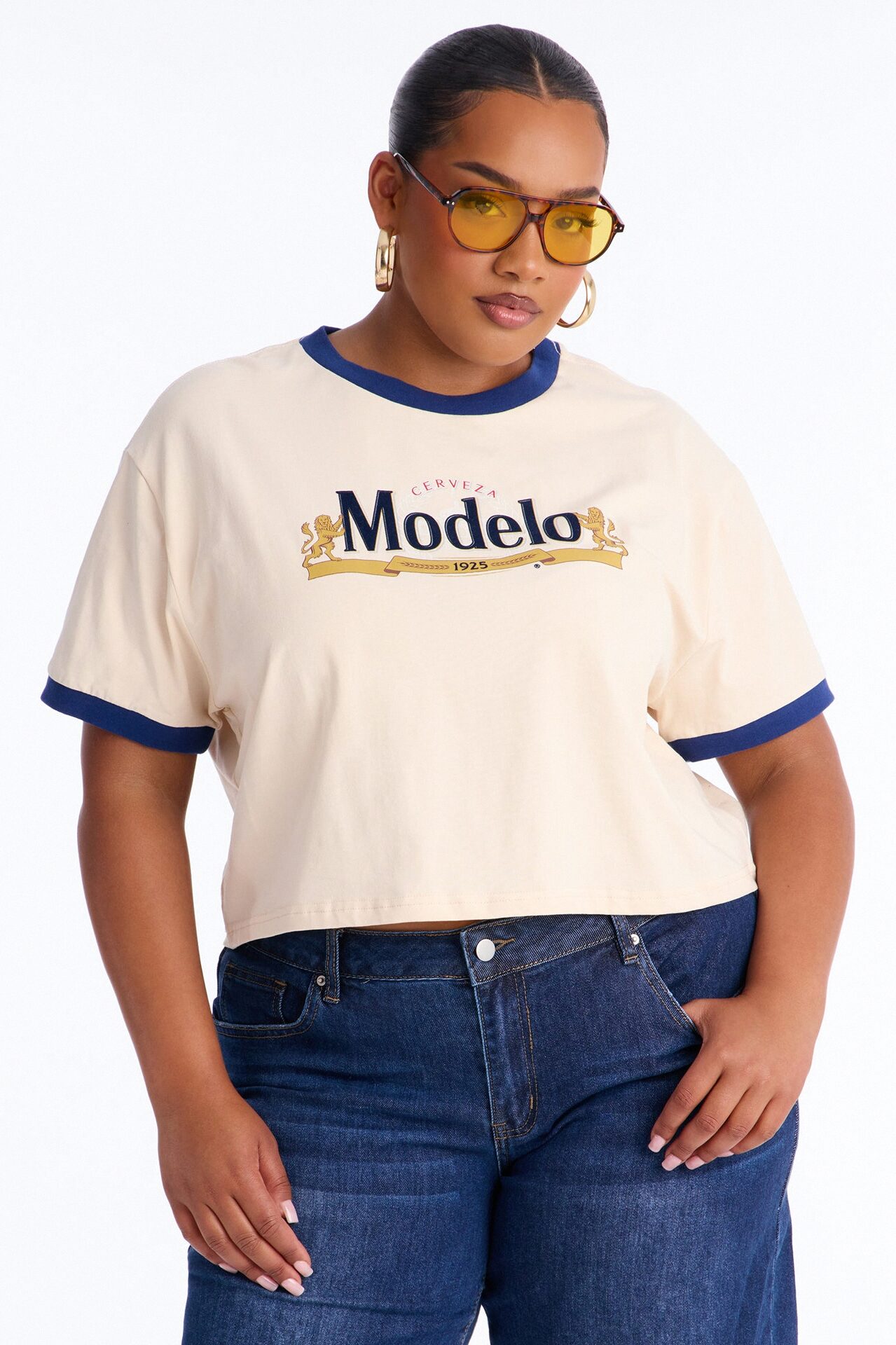 Modelo Collection Flocked Baby Tee - Taupe