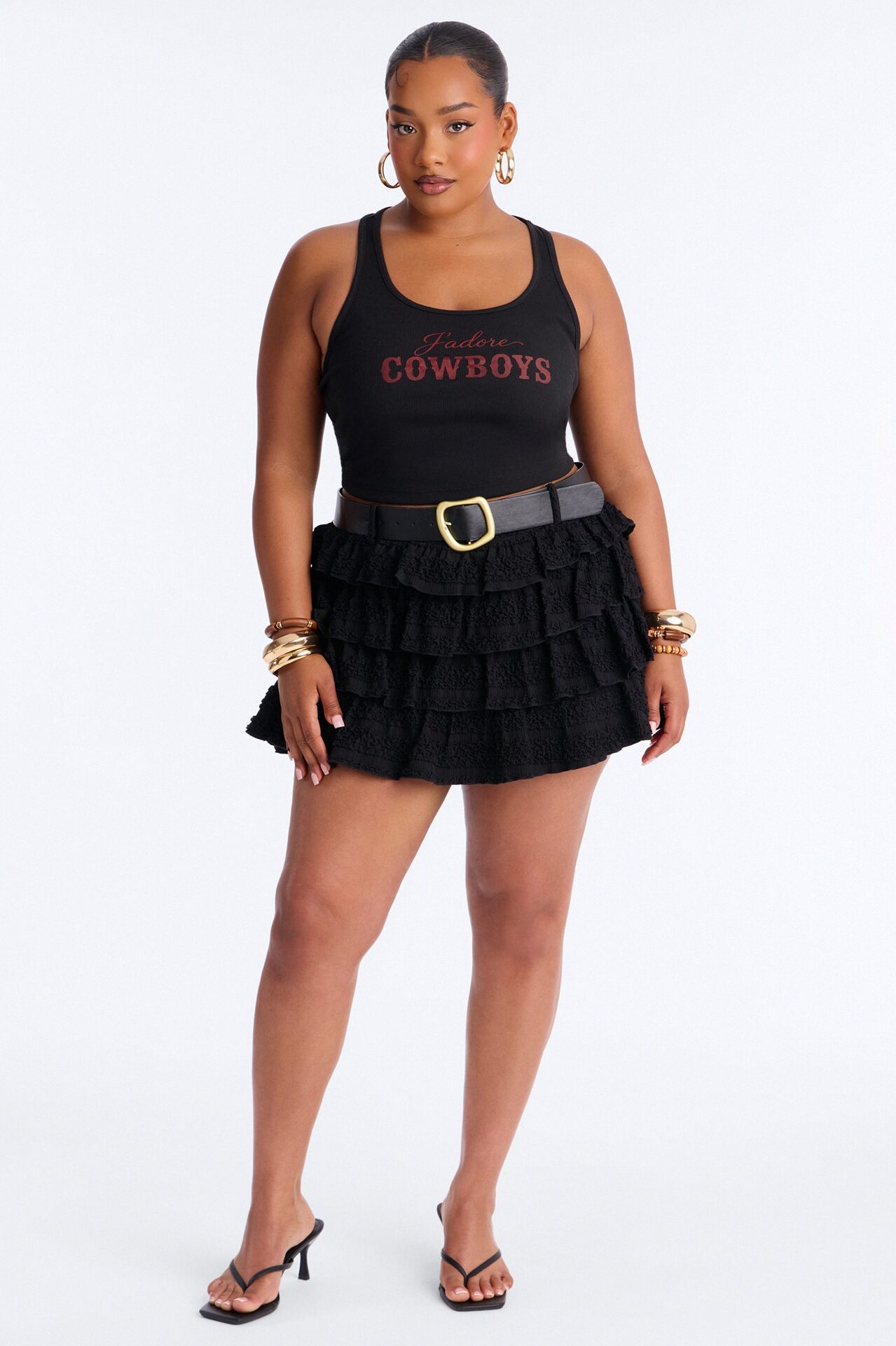 J'adore Cowboys Tank - Black