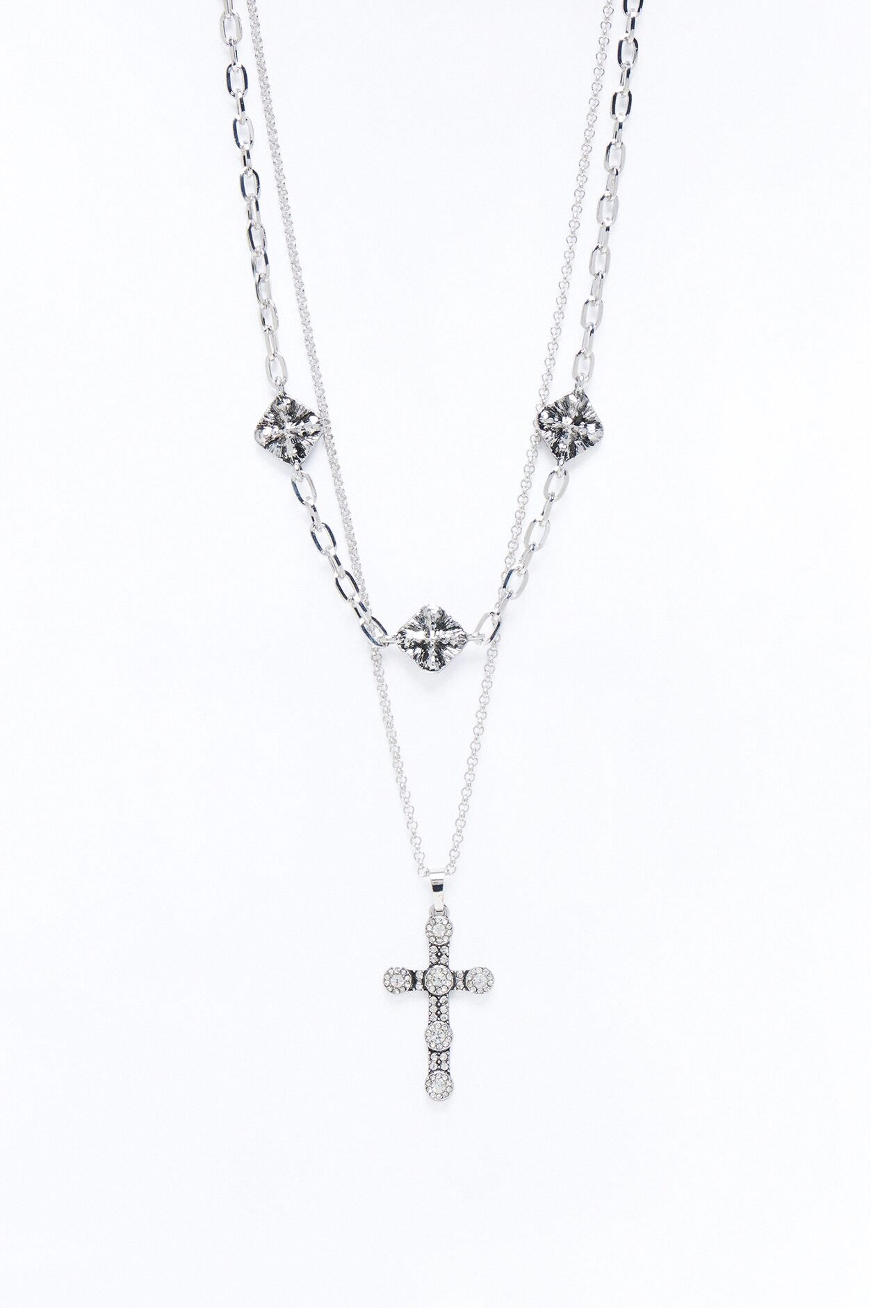 Faith And Blessed Necklace Set - Silver
