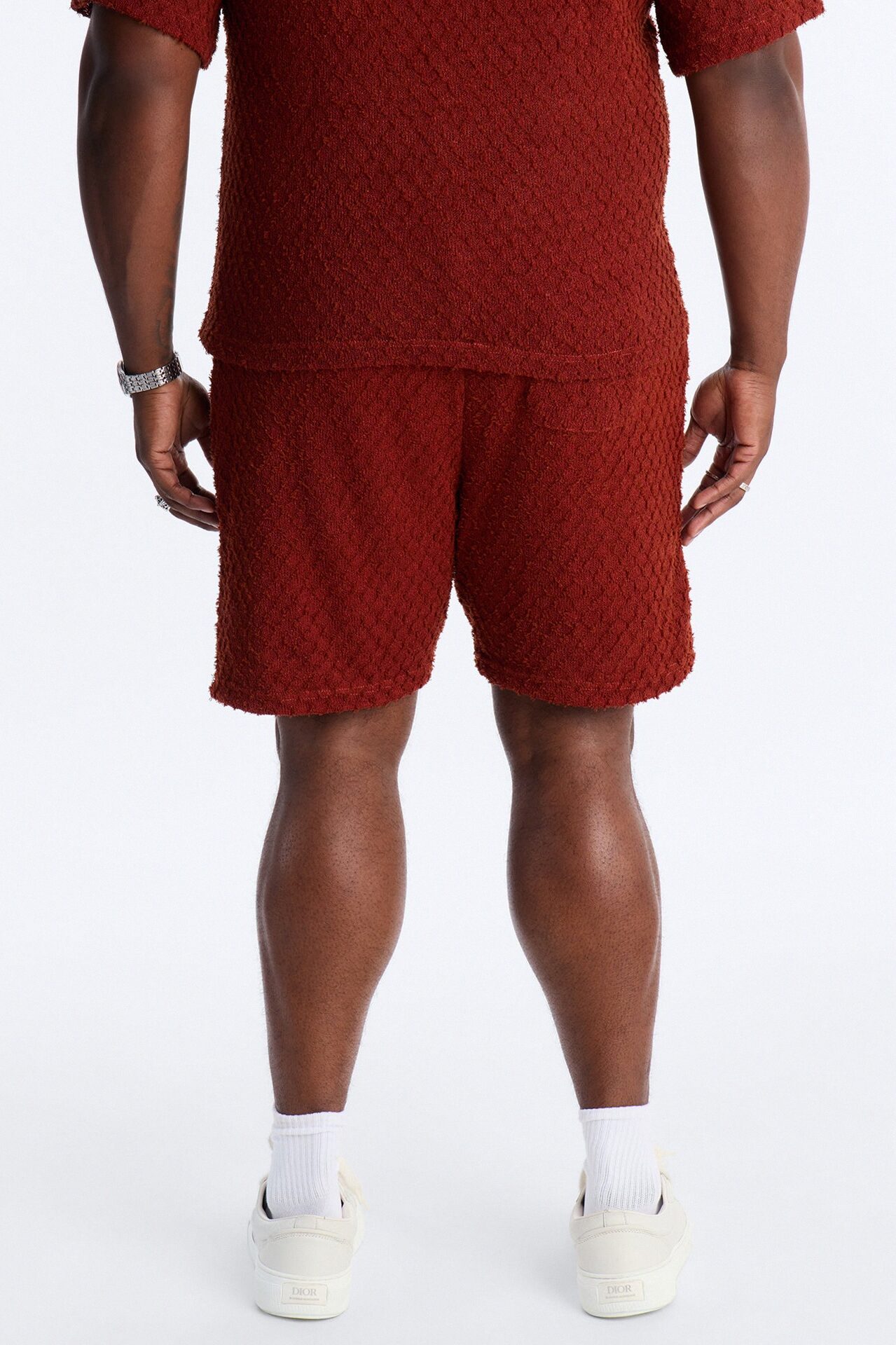 Mahogany Net Relaxed Shorts - Brown