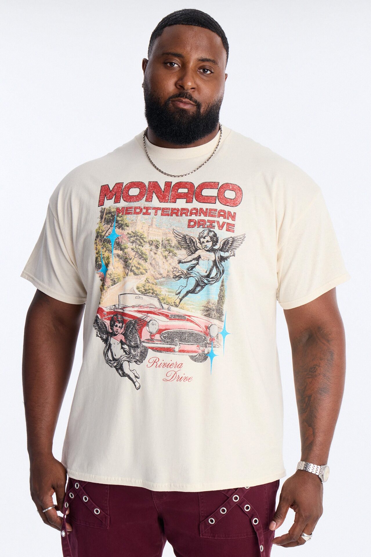 Monaco Riviera Drive Short Sleeve Tee - Natural