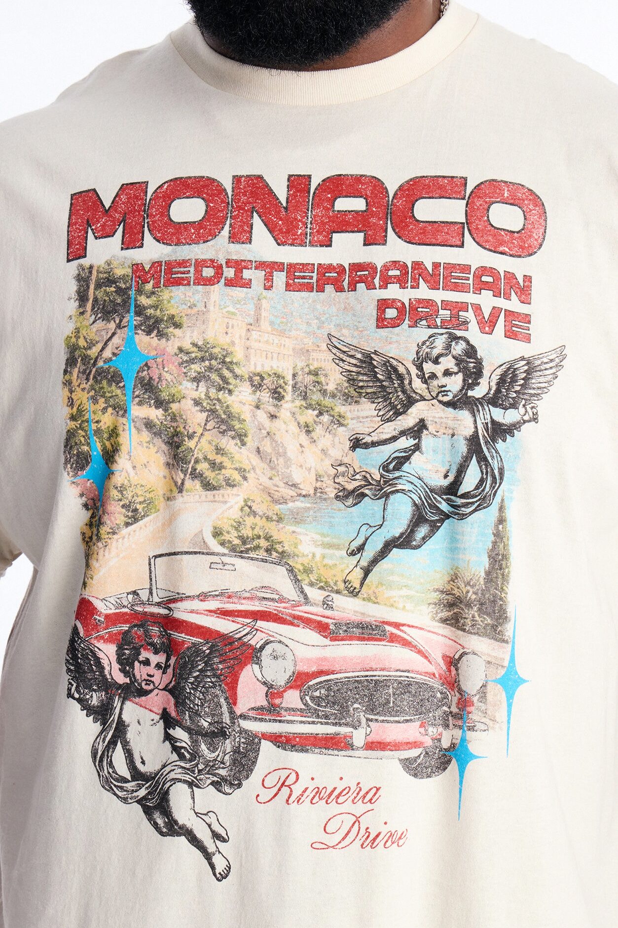 Monaco Riviera Drive Short Sleeve Tee - Natural