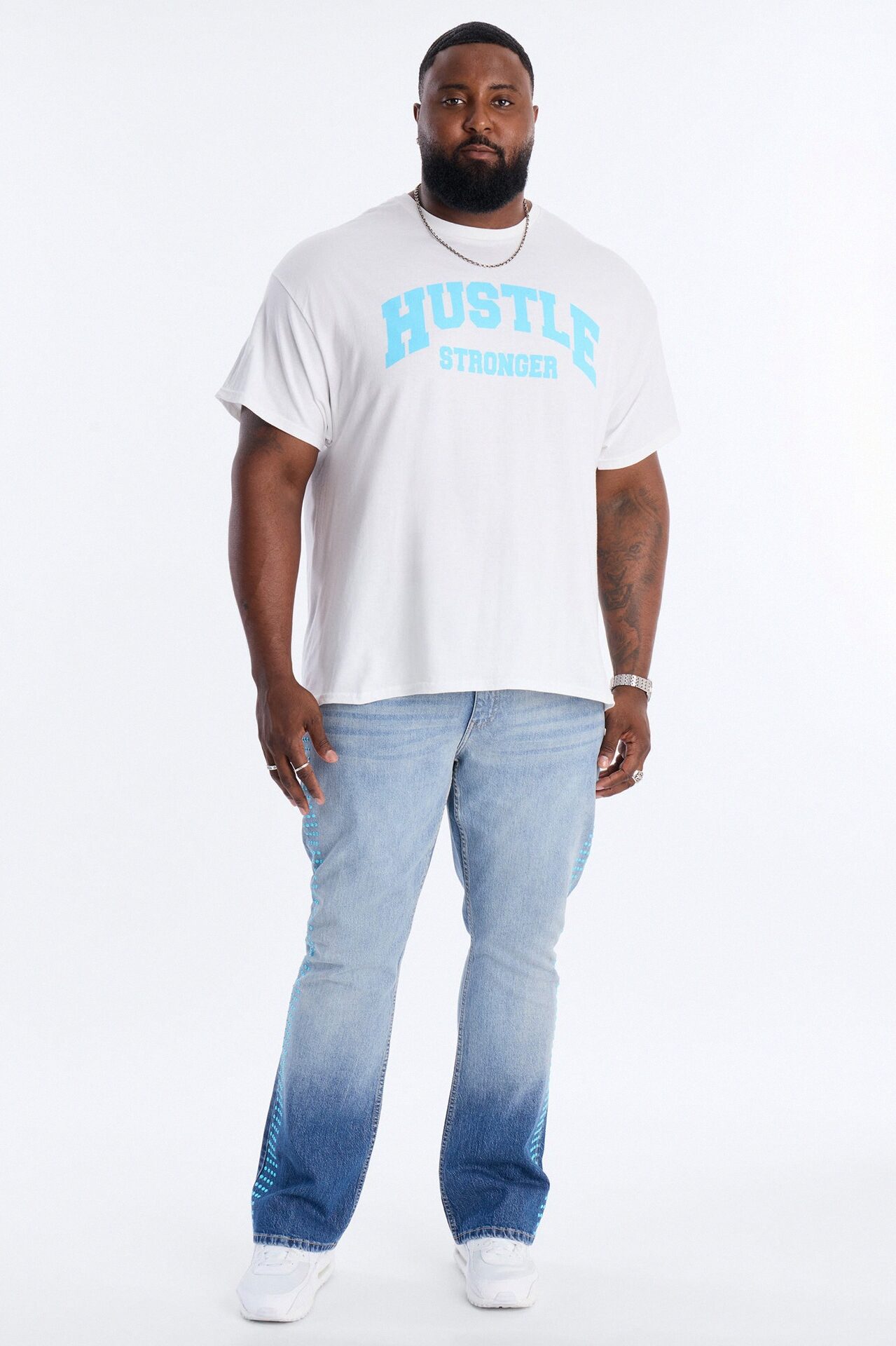 Hustle Stronger Short Sleeve Tee - White