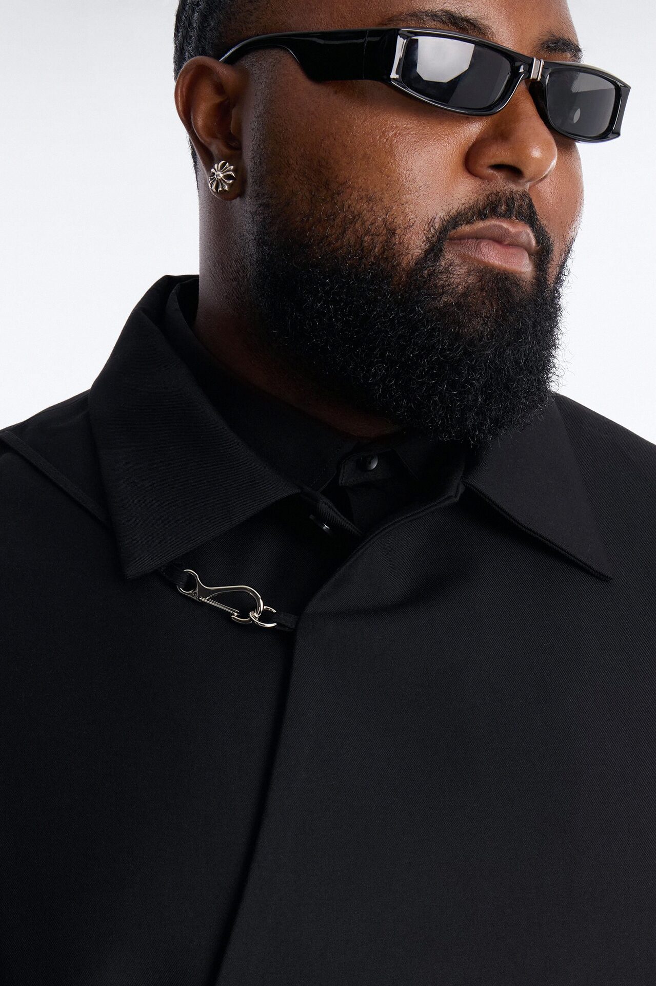 Relaxed New Age Zipper Reveal Tuxedo Jacket - Black