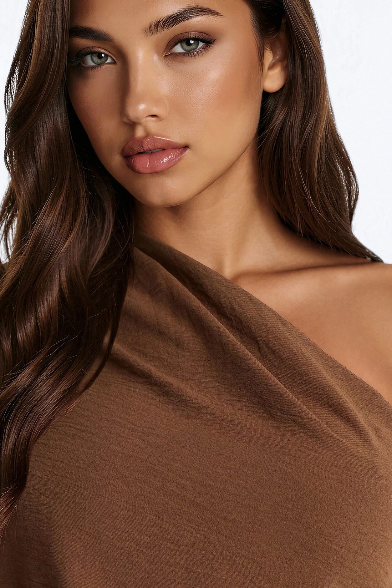 Maeve One Shoulder Pant Set - Brown