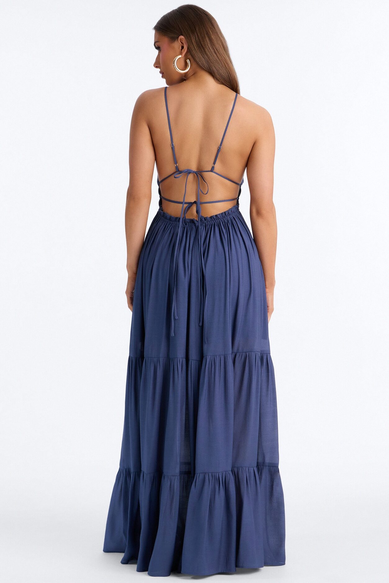 Daily Vibe Backless Maxi Dress - Denim