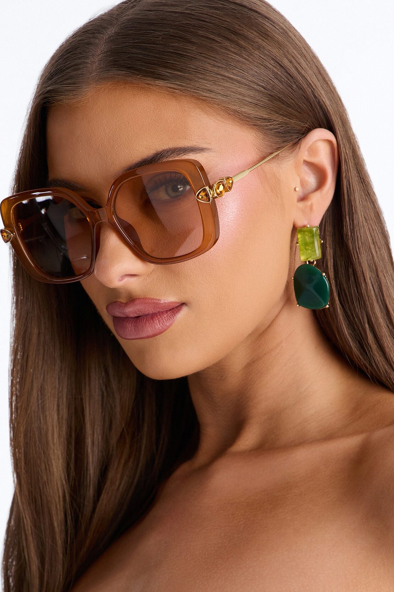 Sparkle In My Eye Sunglasses - Brown
