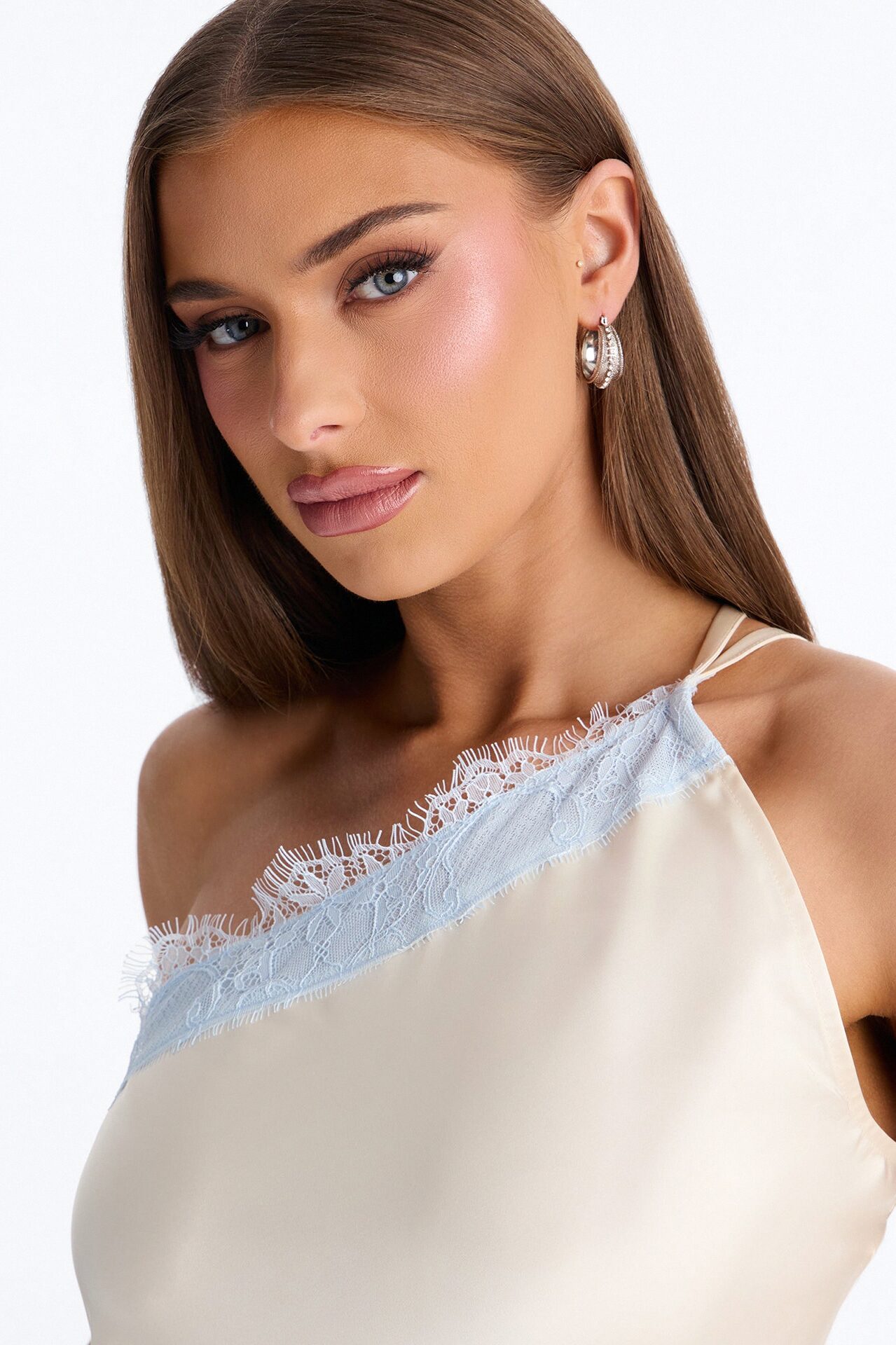 Summer's Little Secret Lace Trim Satin Top - Butter Yellow