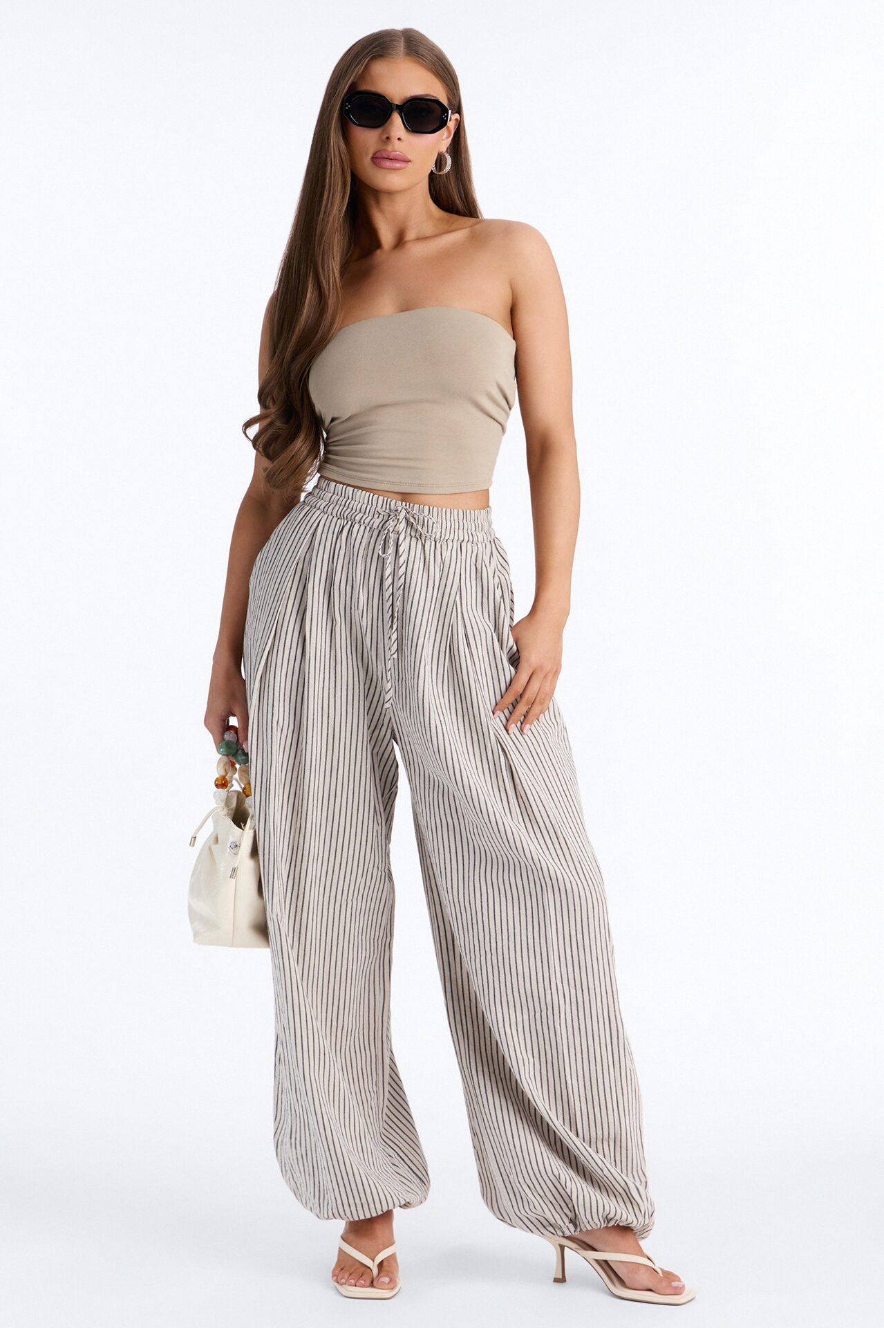 Jane High Rise Striped Jogger Pant - Natural/Combo