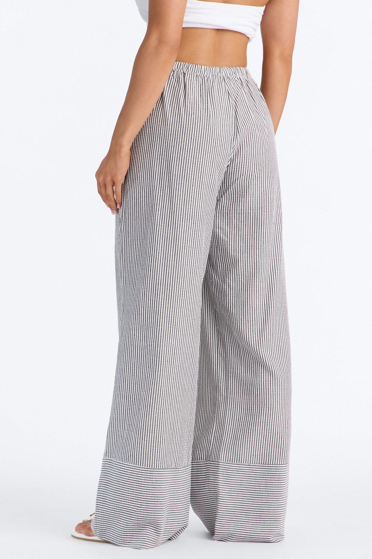 Suddenly I See Wide Leg Striped Pant - Black/White