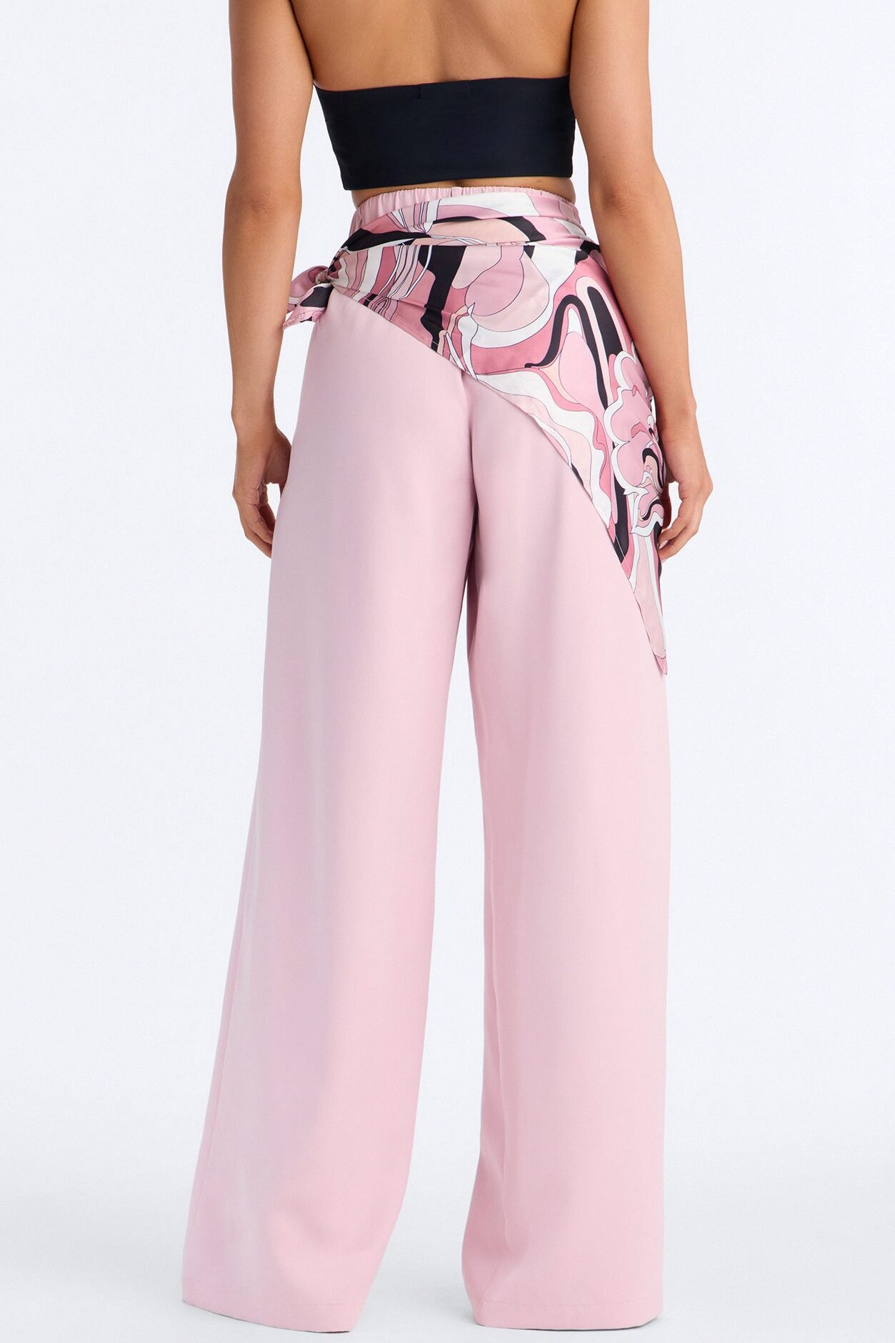 Malibu Days Scarf Belted Trouser Pant - Mauve/combo