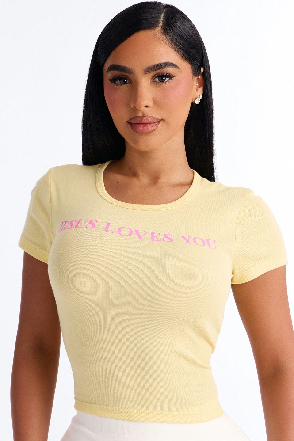 Jesus Loves You Baby Tee - Butter Yellow