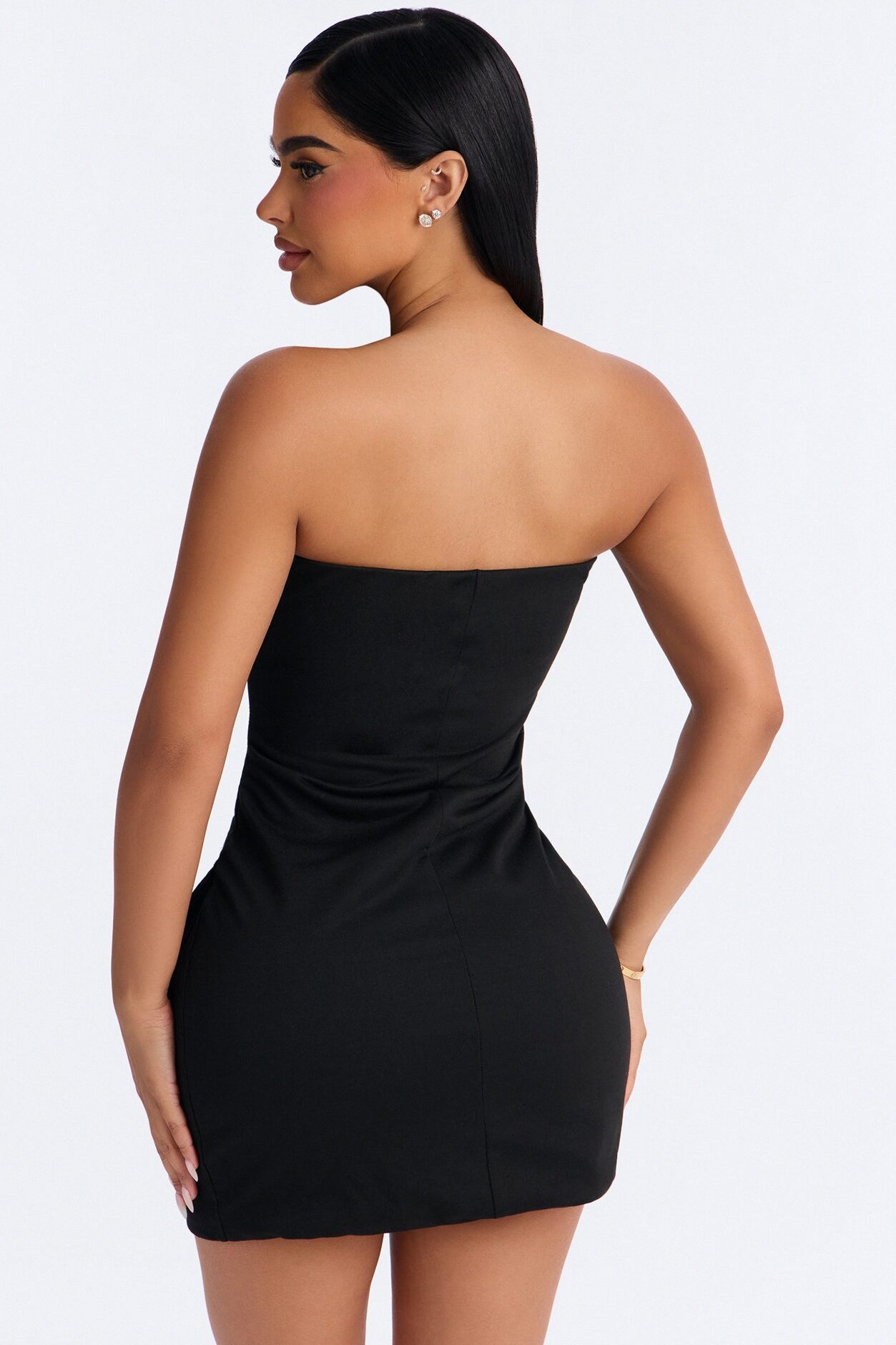 Cara Cargo Strapless Dresses Mini Dress - Black