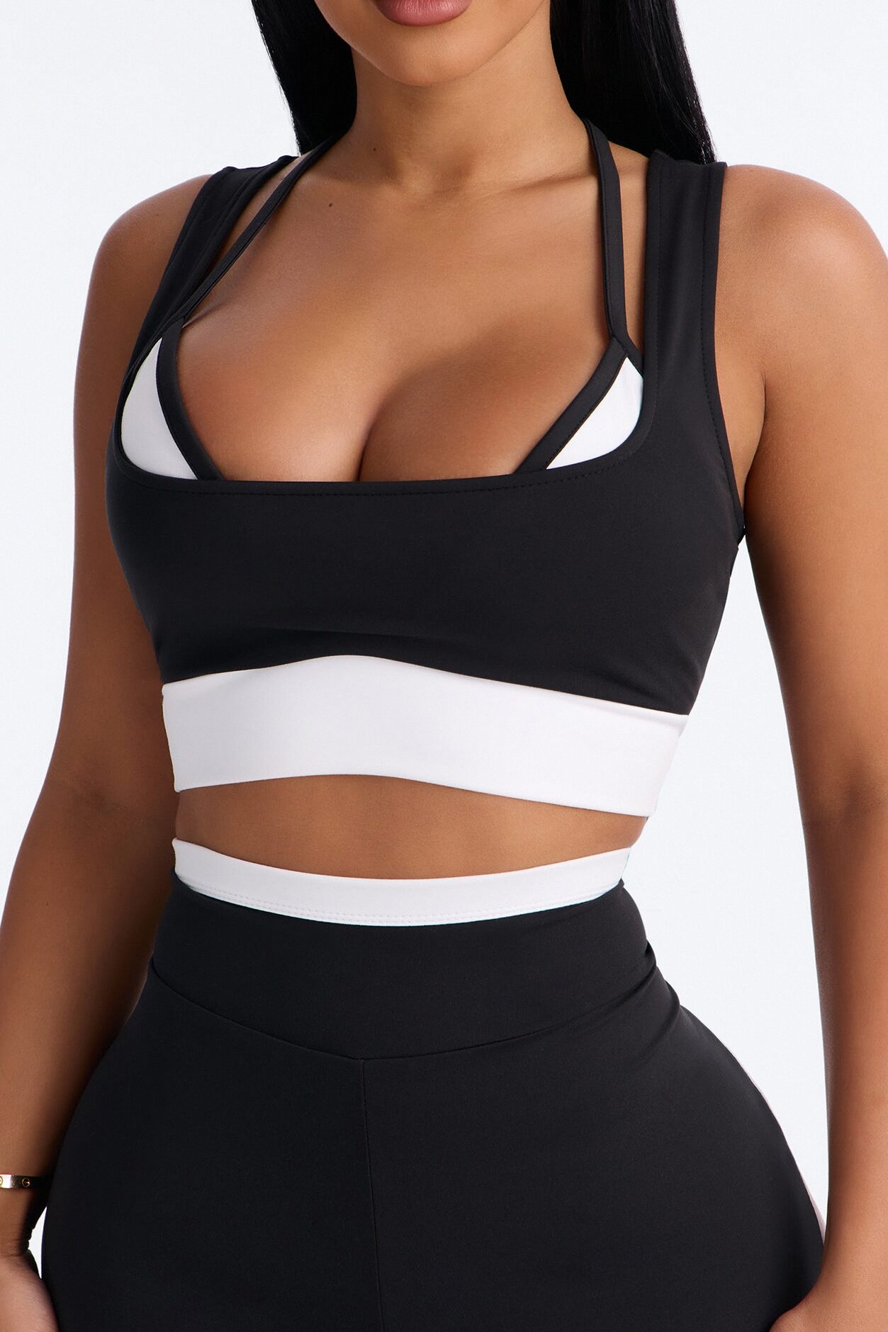 Tori Biker Short Set - Black/White
