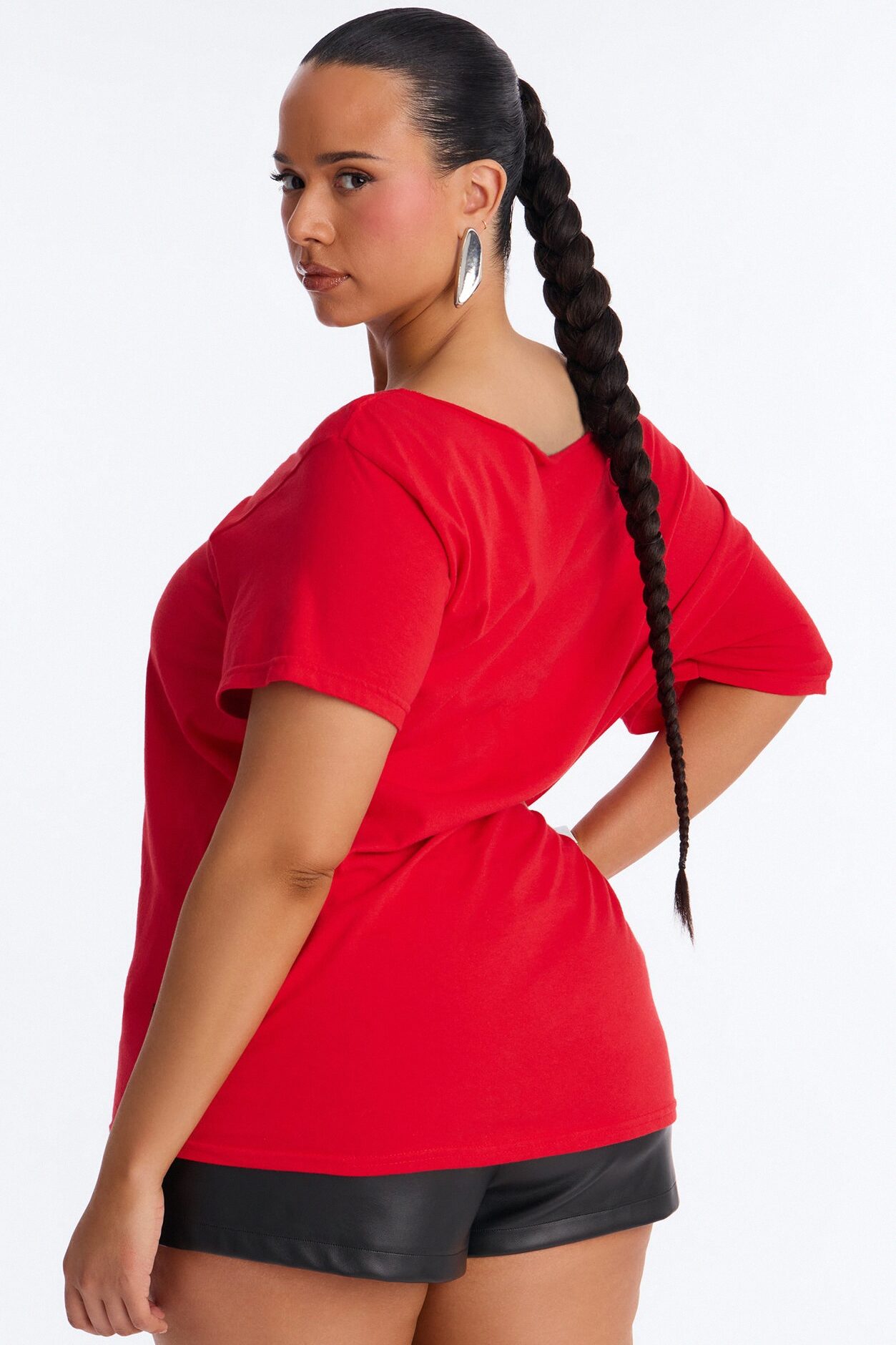 La Familia Forever Eagles Off Shoulder Top - Red