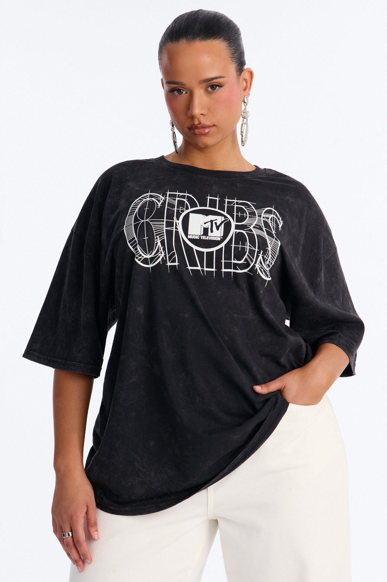 Cribs Oversized Washed Tee - Black Wash