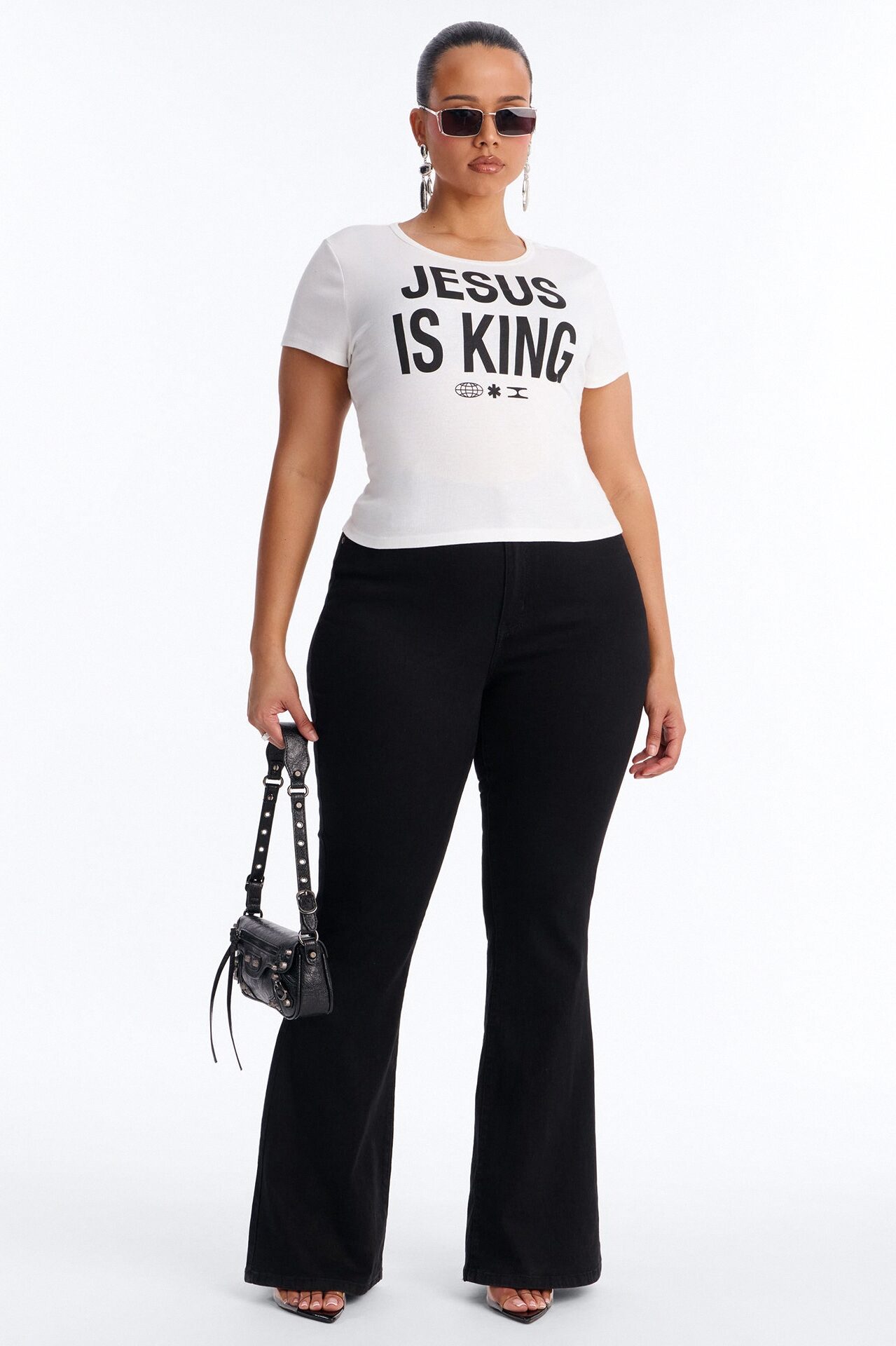 Jesus Is King Baby Tee - White