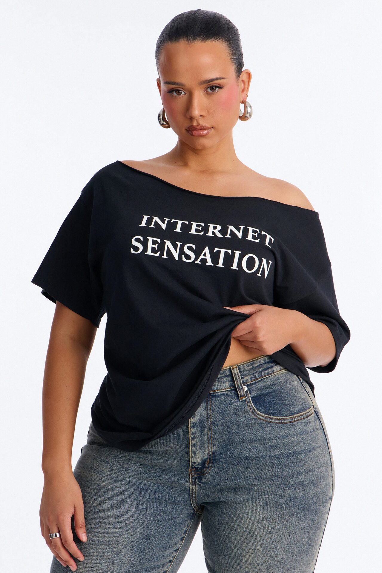 Internet Sensation Off Shoulder Top - Black